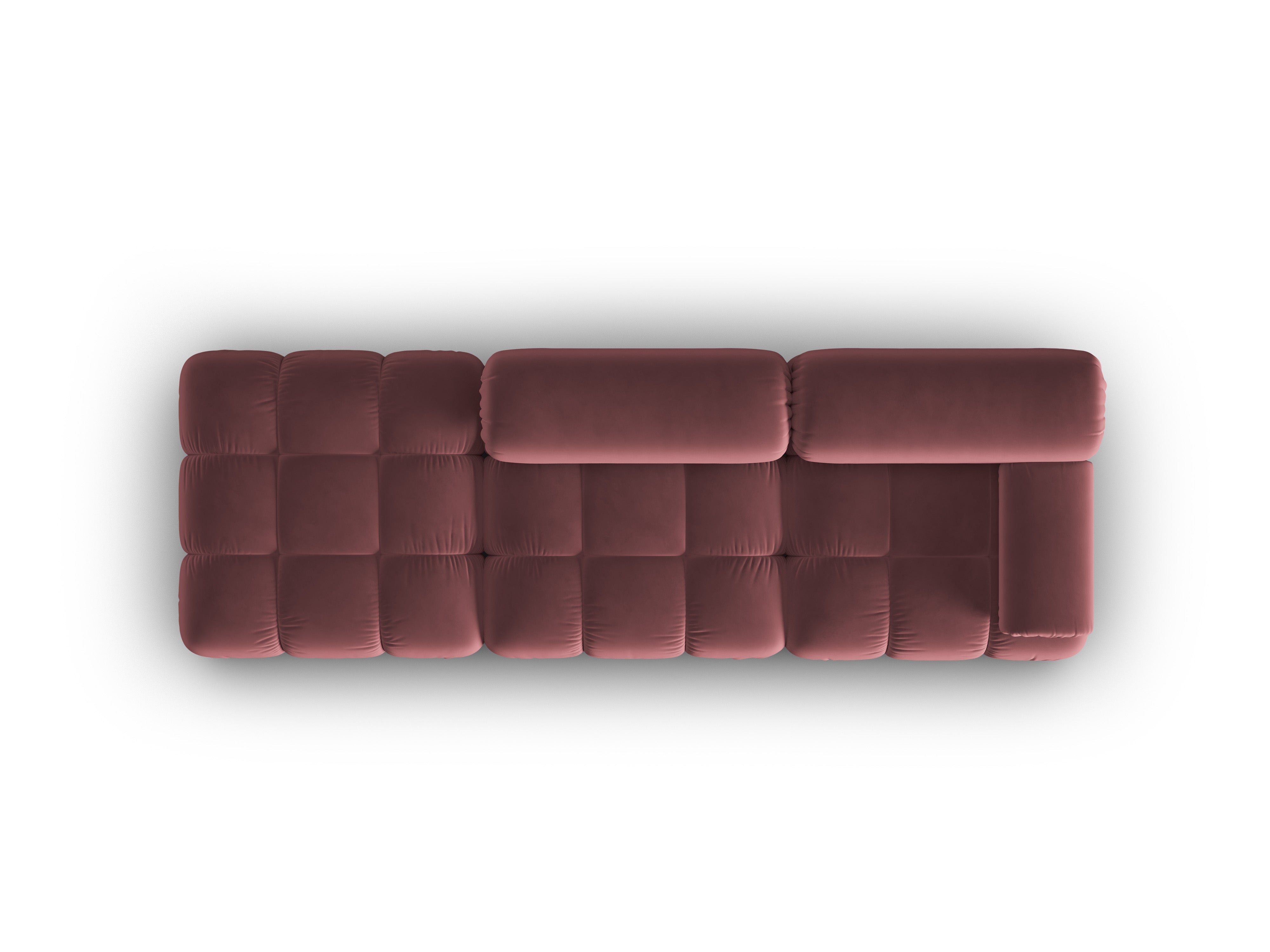 CORTINA 3-zits open links velours bank roze