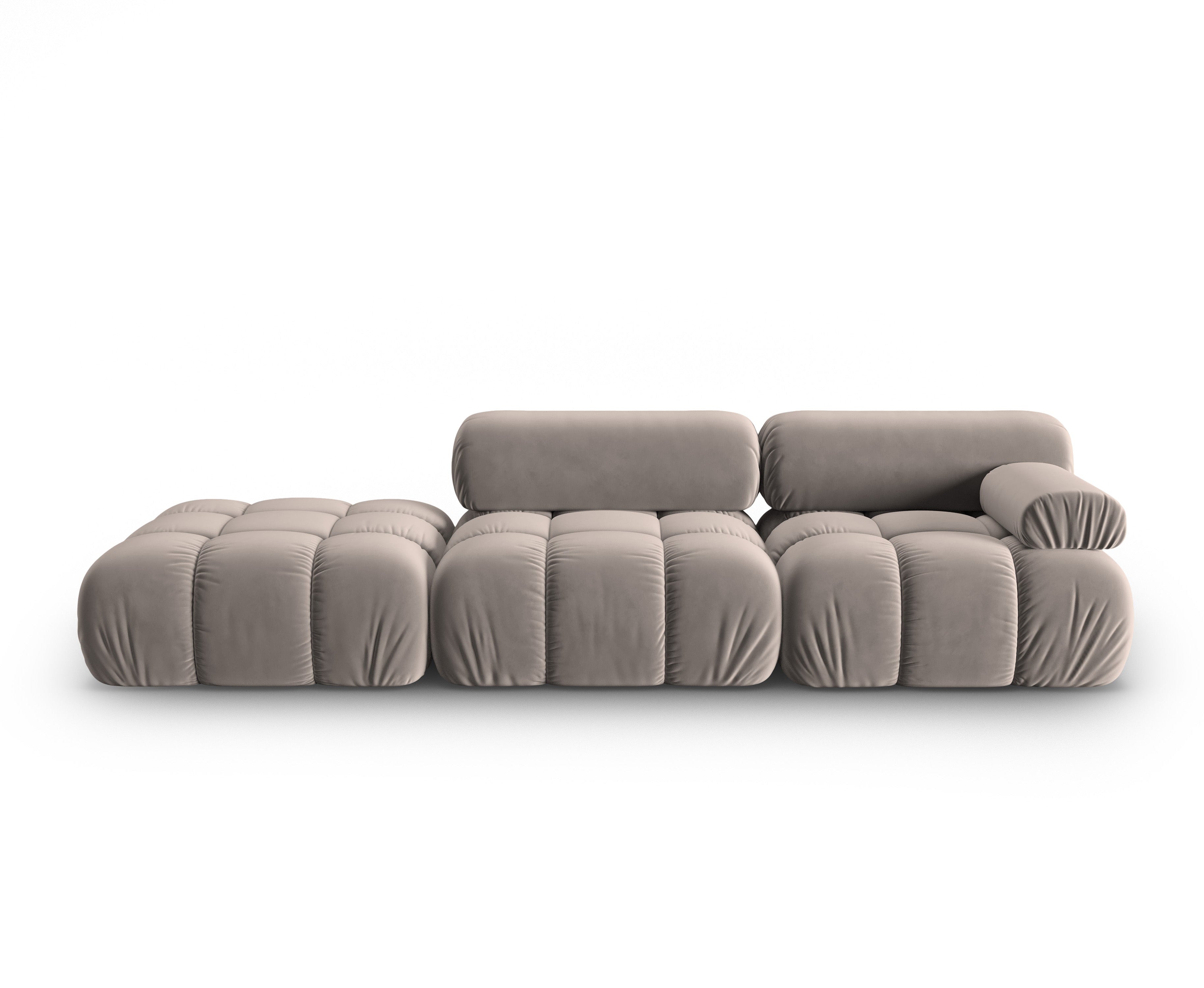CORTINA cappuccino 3-zits open links velours bank