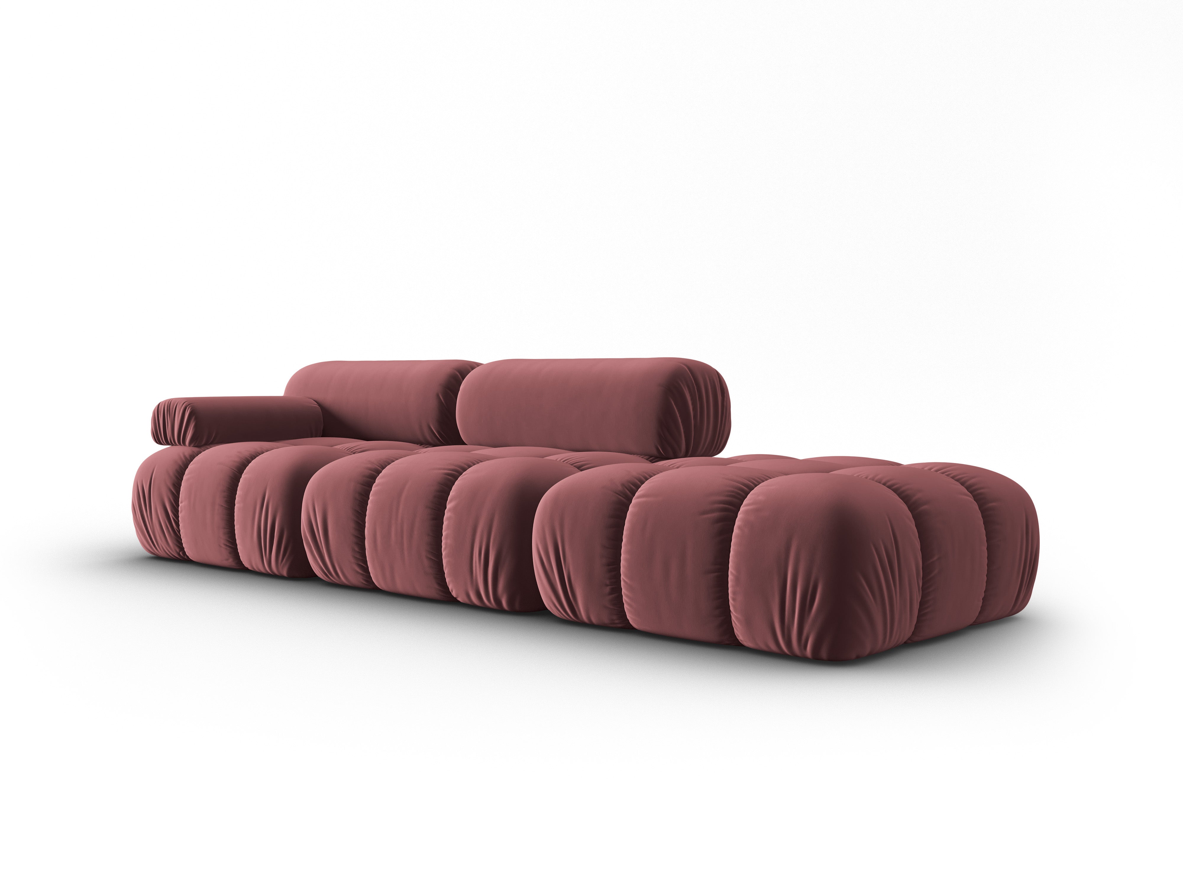 CORTINA 3-zits open rechts velours bank roze