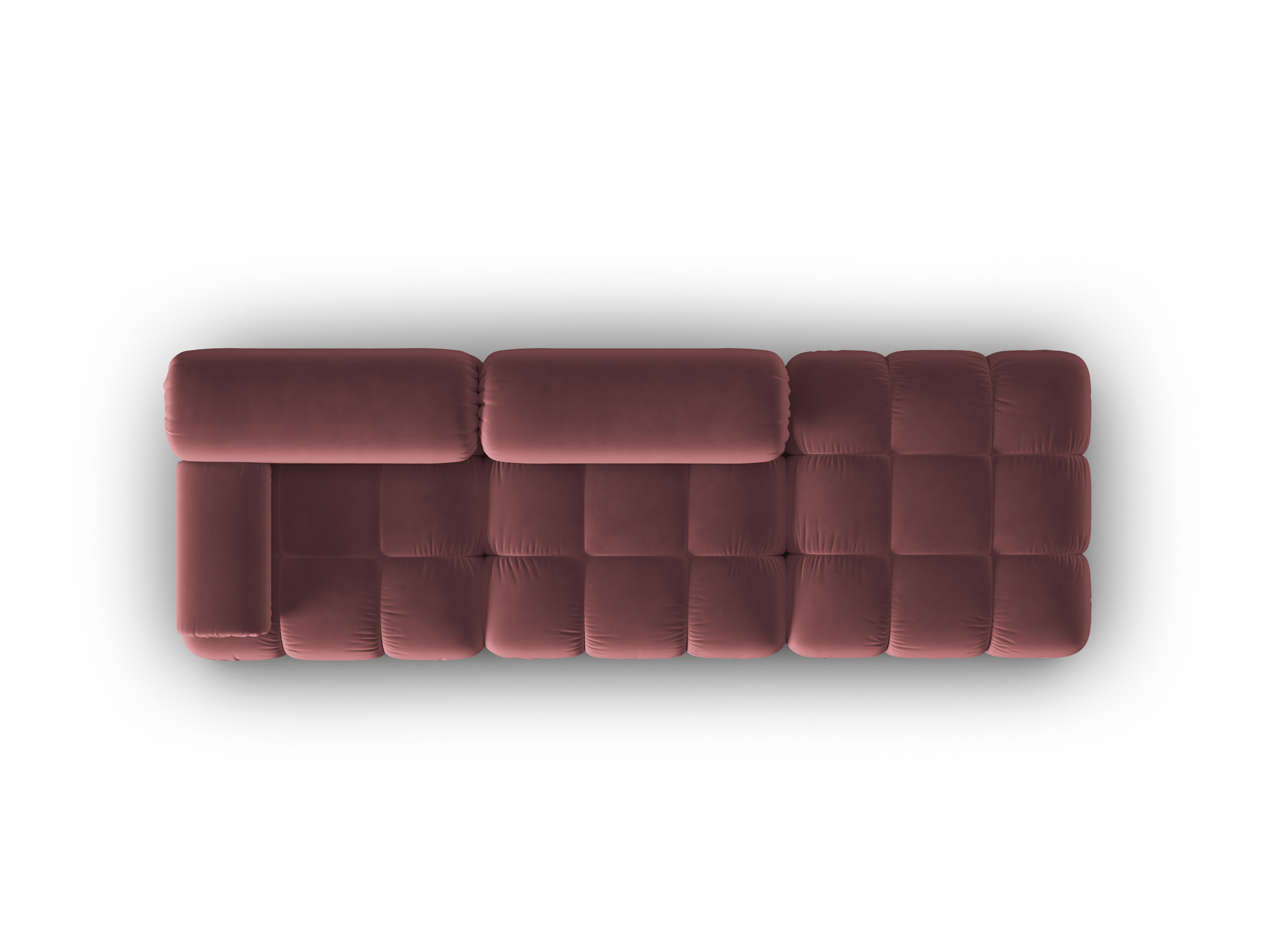 CORTINA 3-zits open rechts velours bank roze