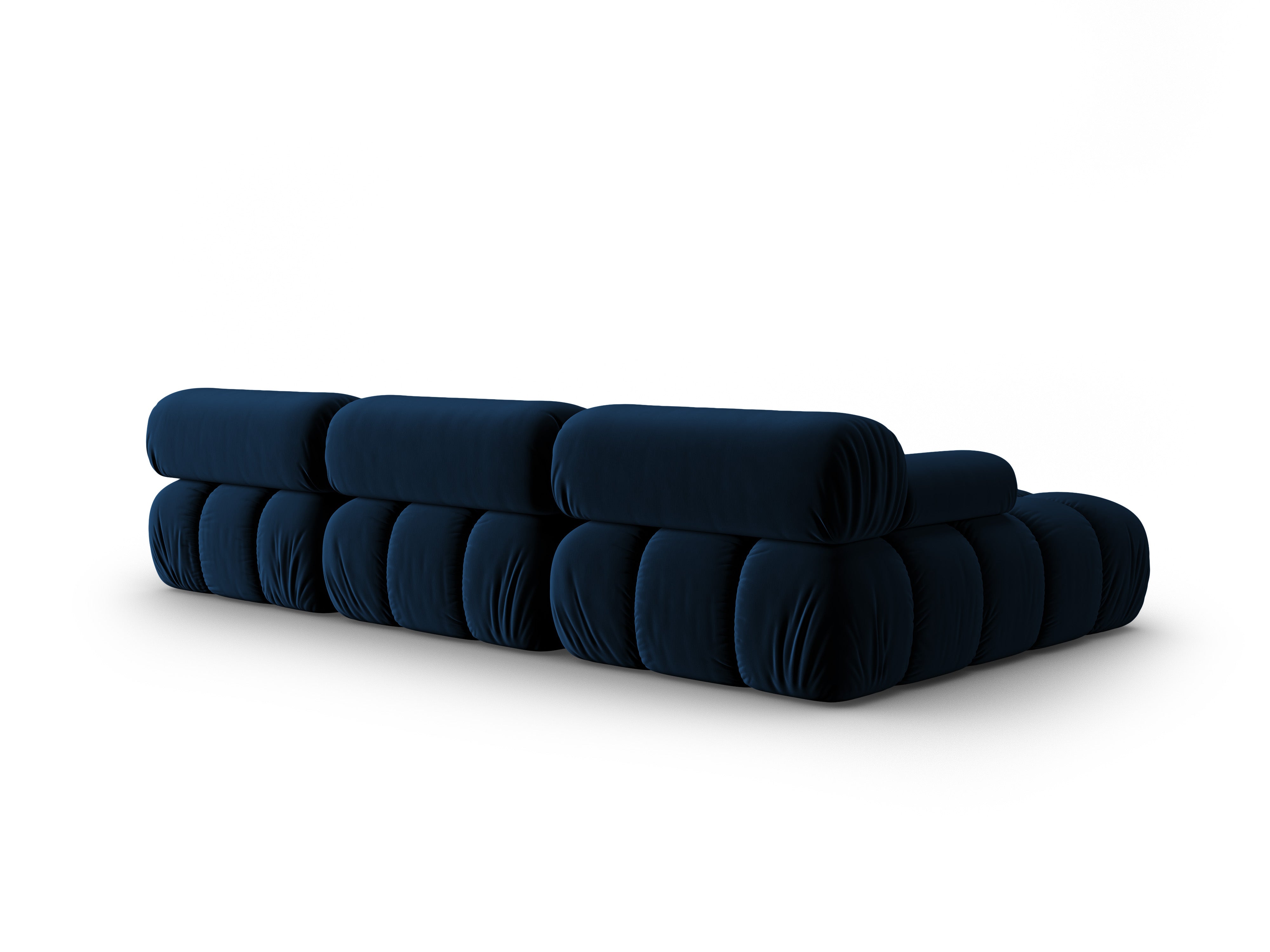 Samt-Ecksofa für 4 Personen, linksseitig, CORTINA, königliches Blau