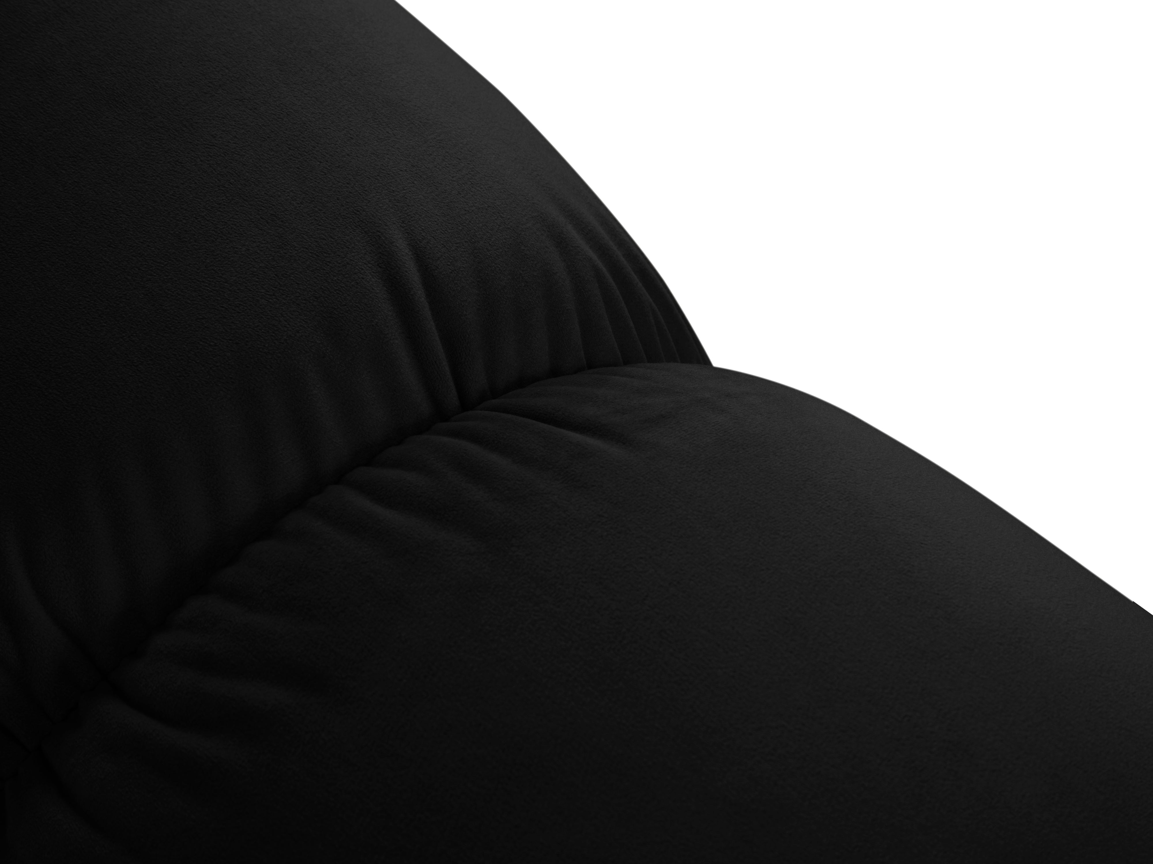 Sofa aus Samt für 4 Personen, linksseitig, CORTINA, schwarz [Ewelina] [Amelia spr]
