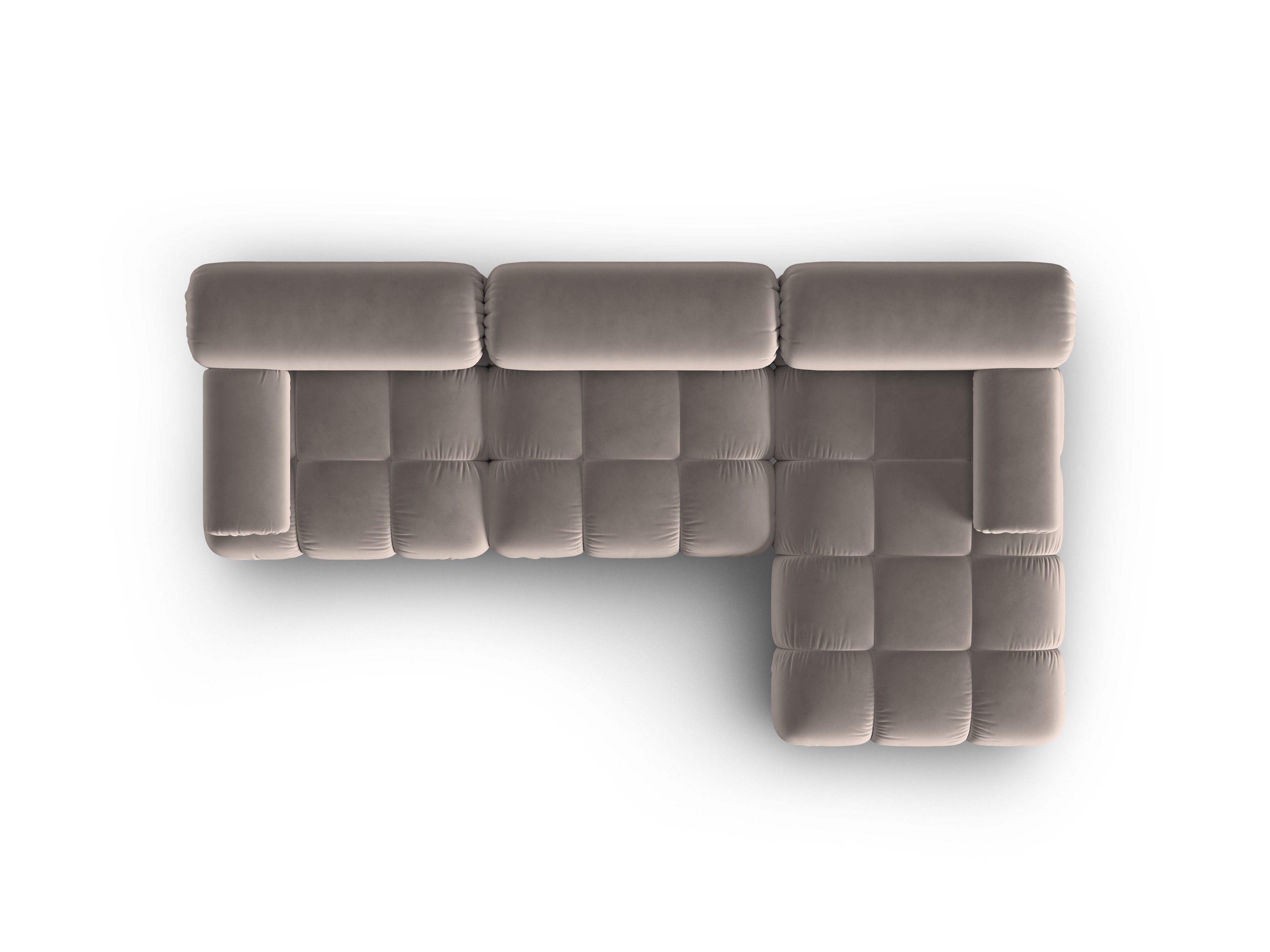 Samt-Ecksofa für 4 Personen rechts CORTINA cappuccino