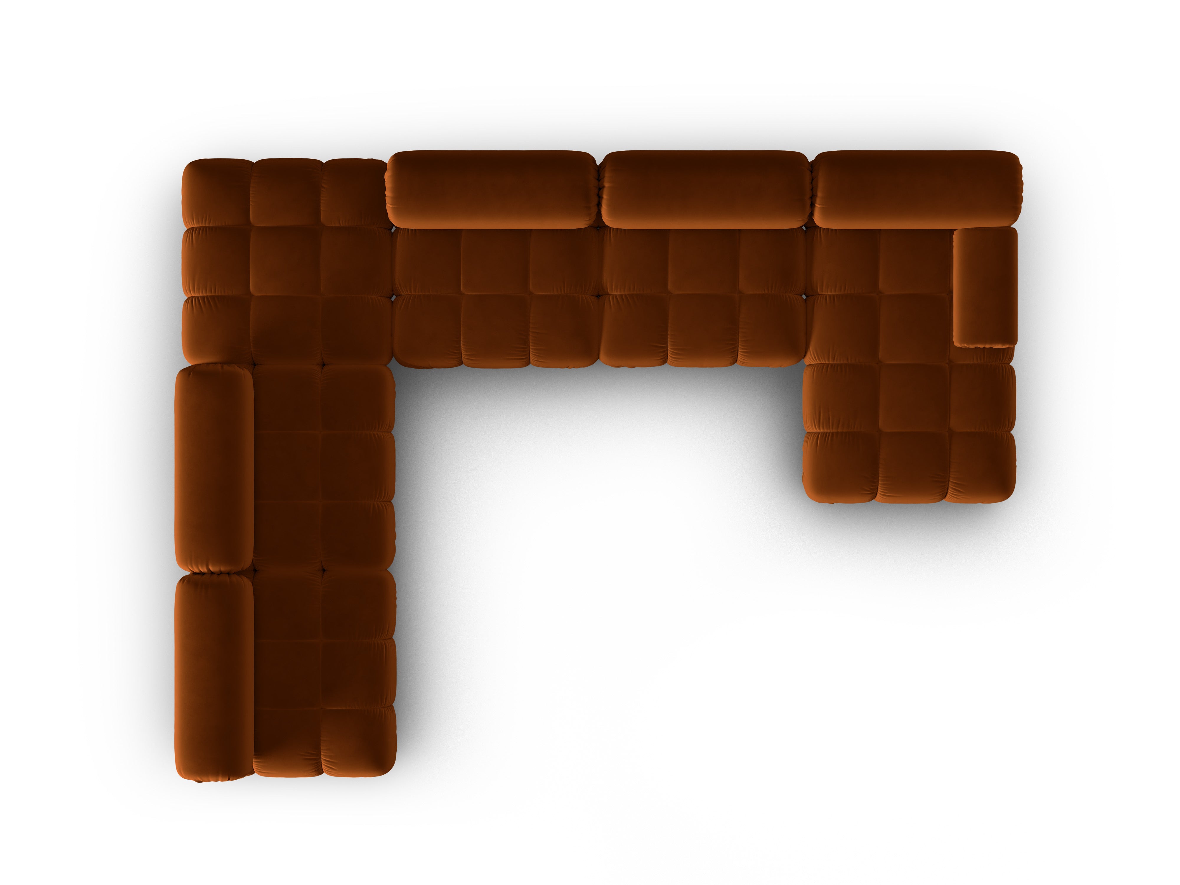 CORTINA Brick Left-Handed Velvet Panoramic Corner Sofa