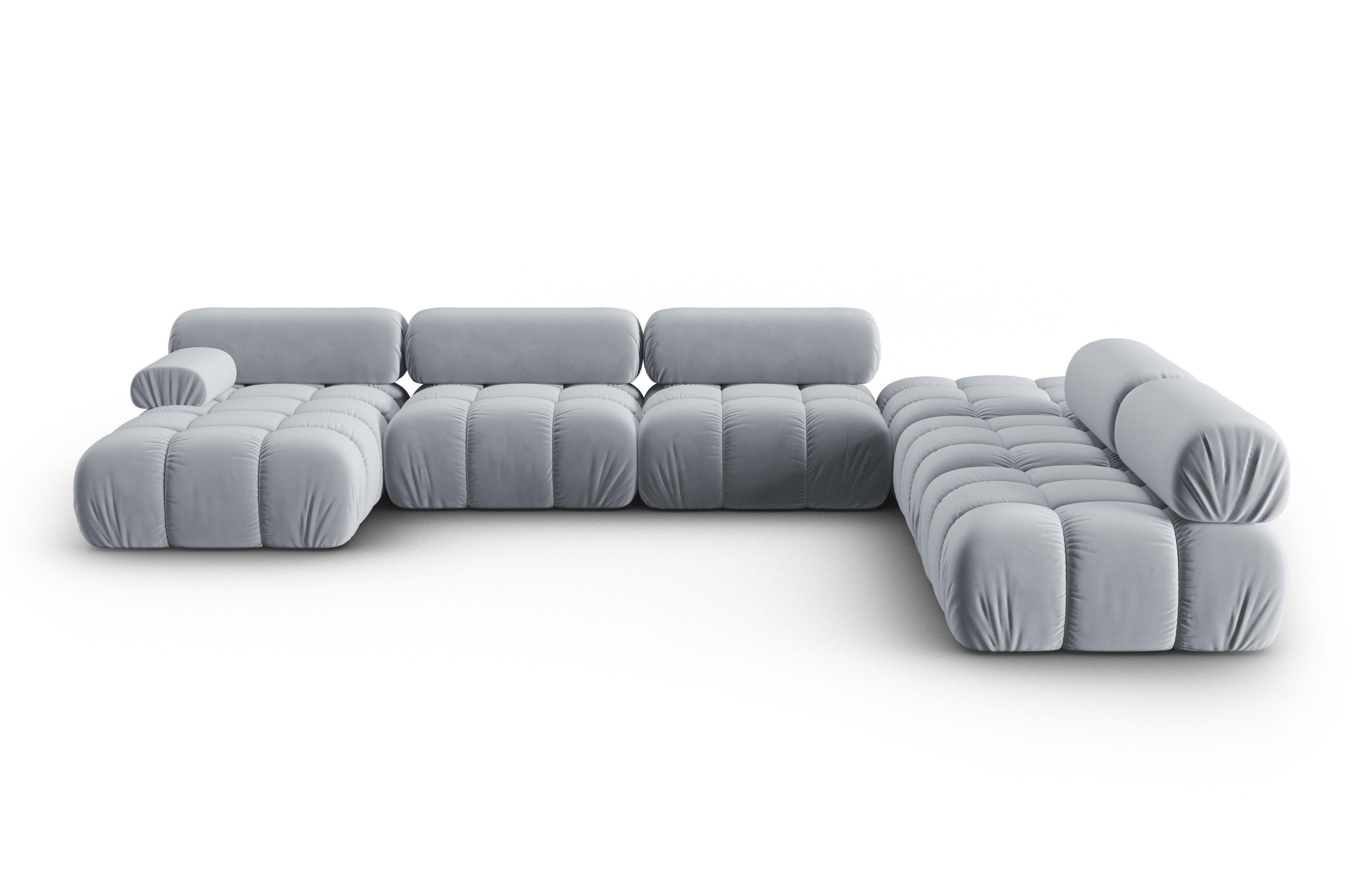 CORTINA Blue Right-Hand Velvet Panoramic Corner Sofa