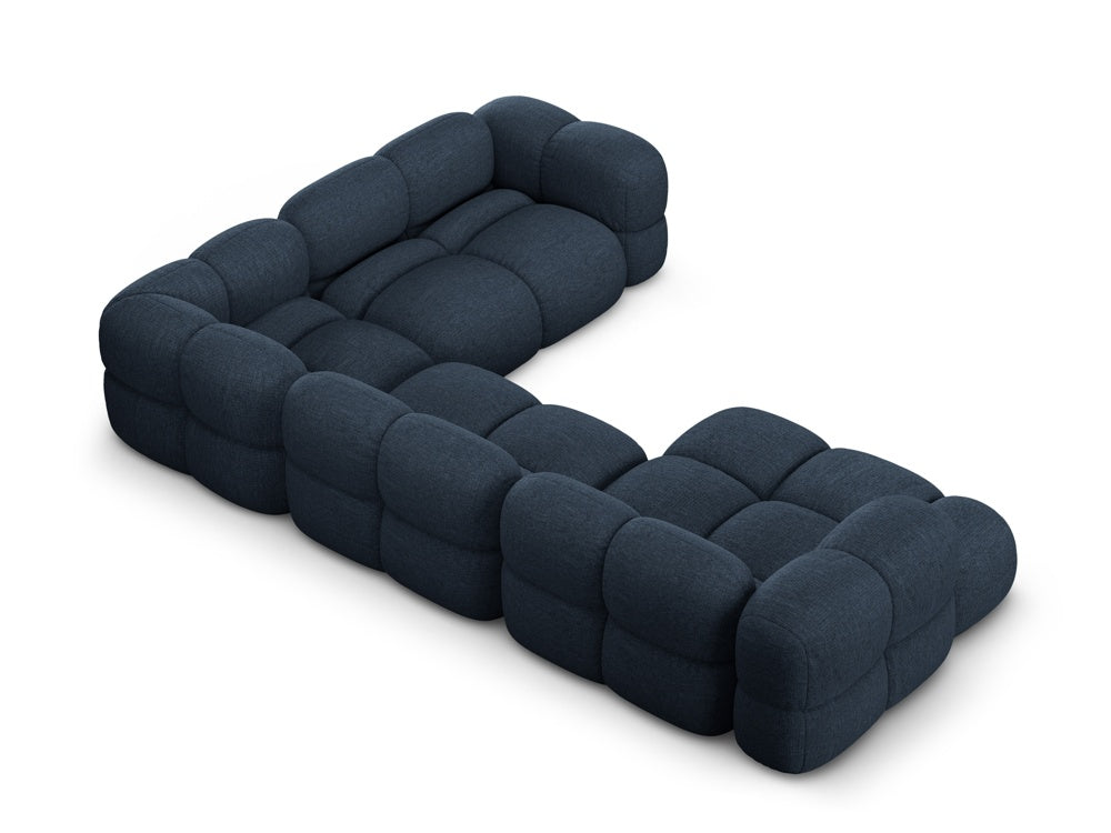 U-förmiger Ecksofa rechts LORETTO blau