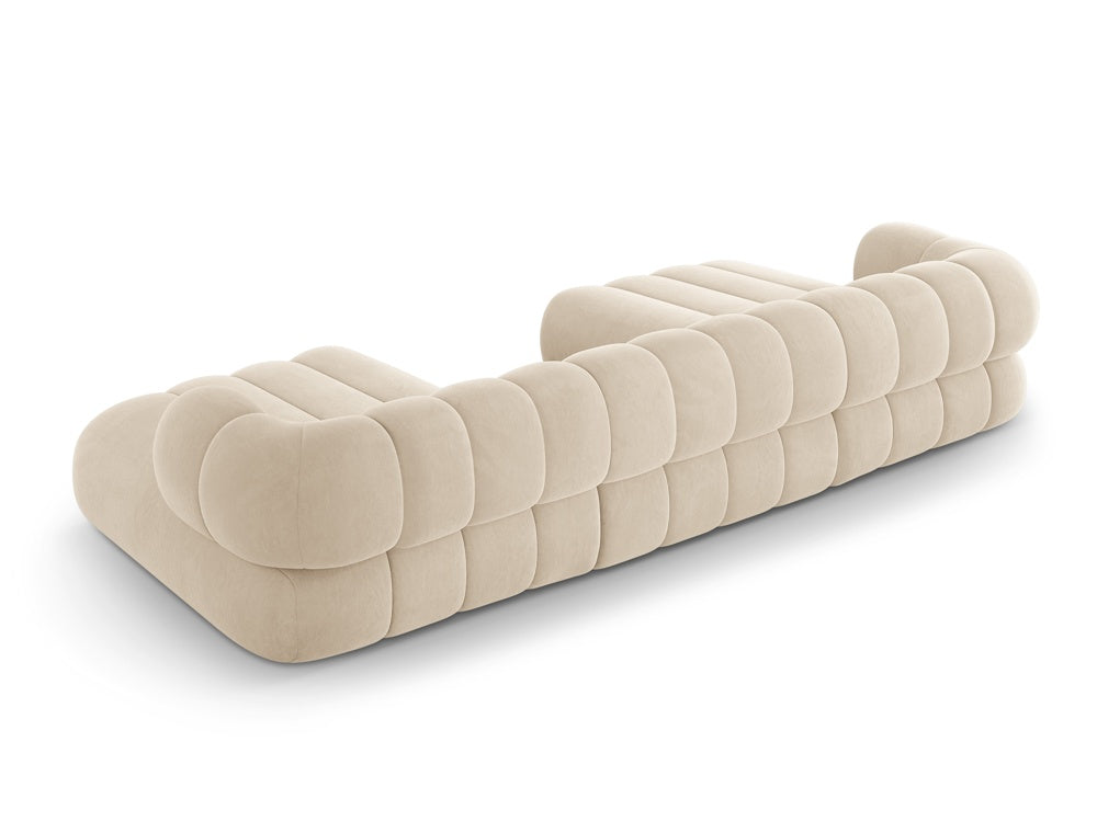 KOGE beige velvet panoramic sofa for 6 people