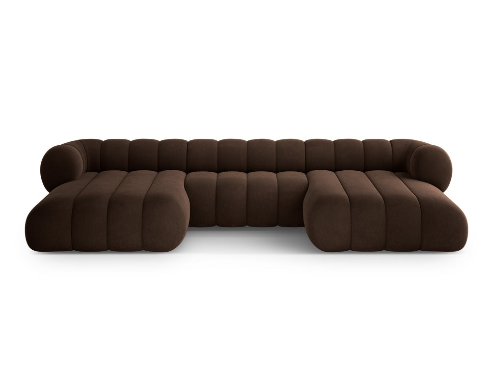 Zitbank panoramisch fluweel 6-persoons KOGE chocolade