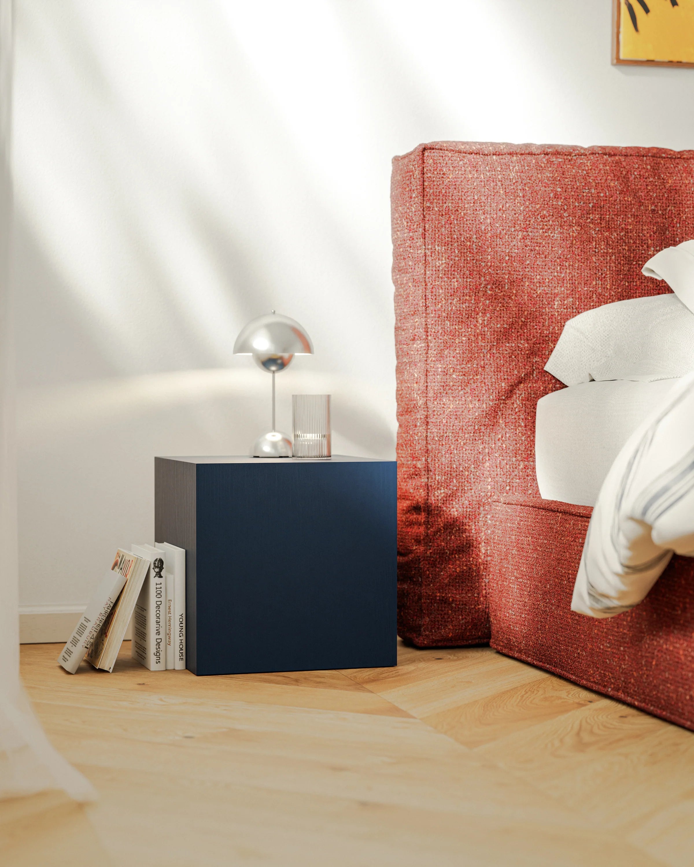 CUBE cobalt blue side table