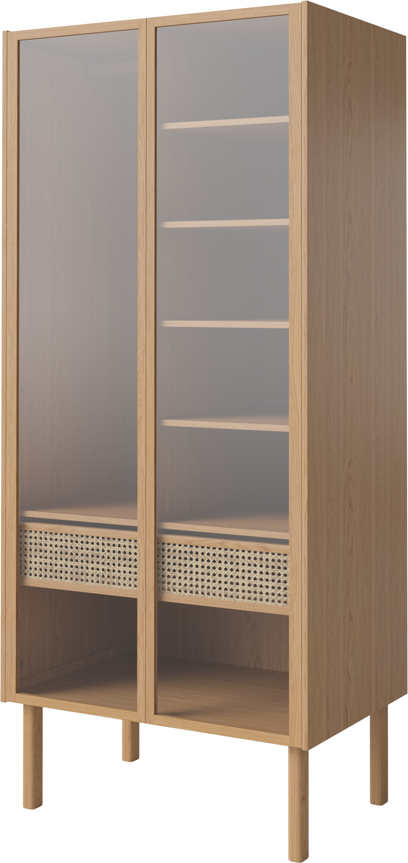 Wardrobe with glass doors Cana Oak wood