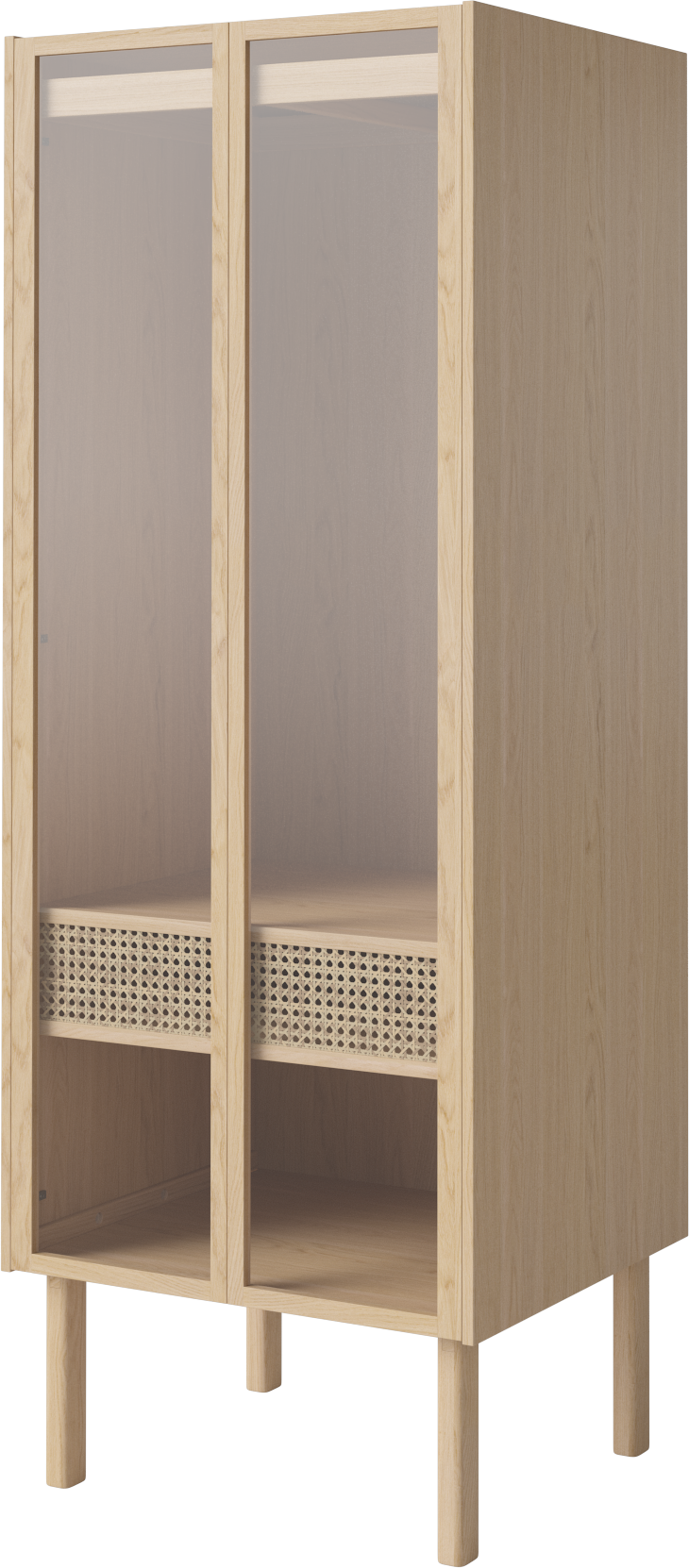 Kleiderschrank mit Glastüren Cana gebleichte Eiche Holz