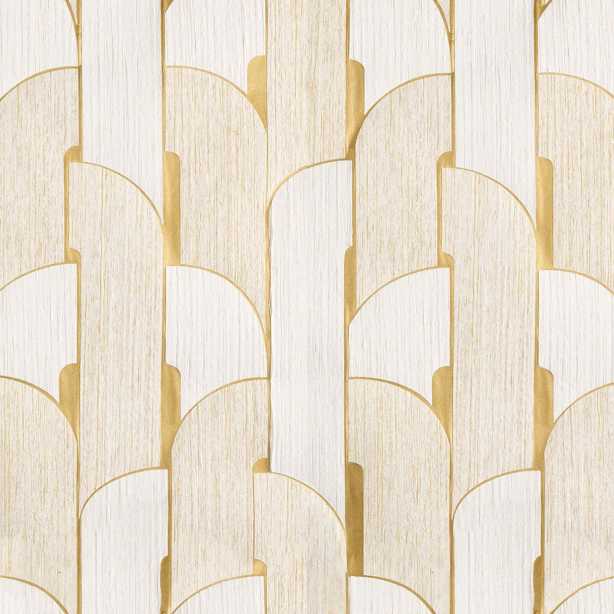 Textile wallpaper with geometric pattern IKOPA - WHITE GOLD
