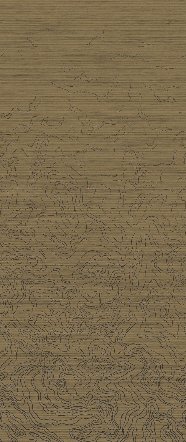 Muurschildering textielstructuur ONDES PRÉCIEUSES - CAMEL bruin