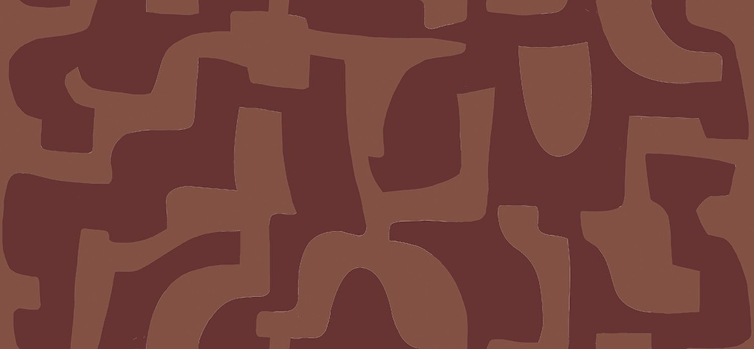 Geweven behang met geometrisch patroon SONATE - ROUGE SIENNE BRULÉE roestbruin