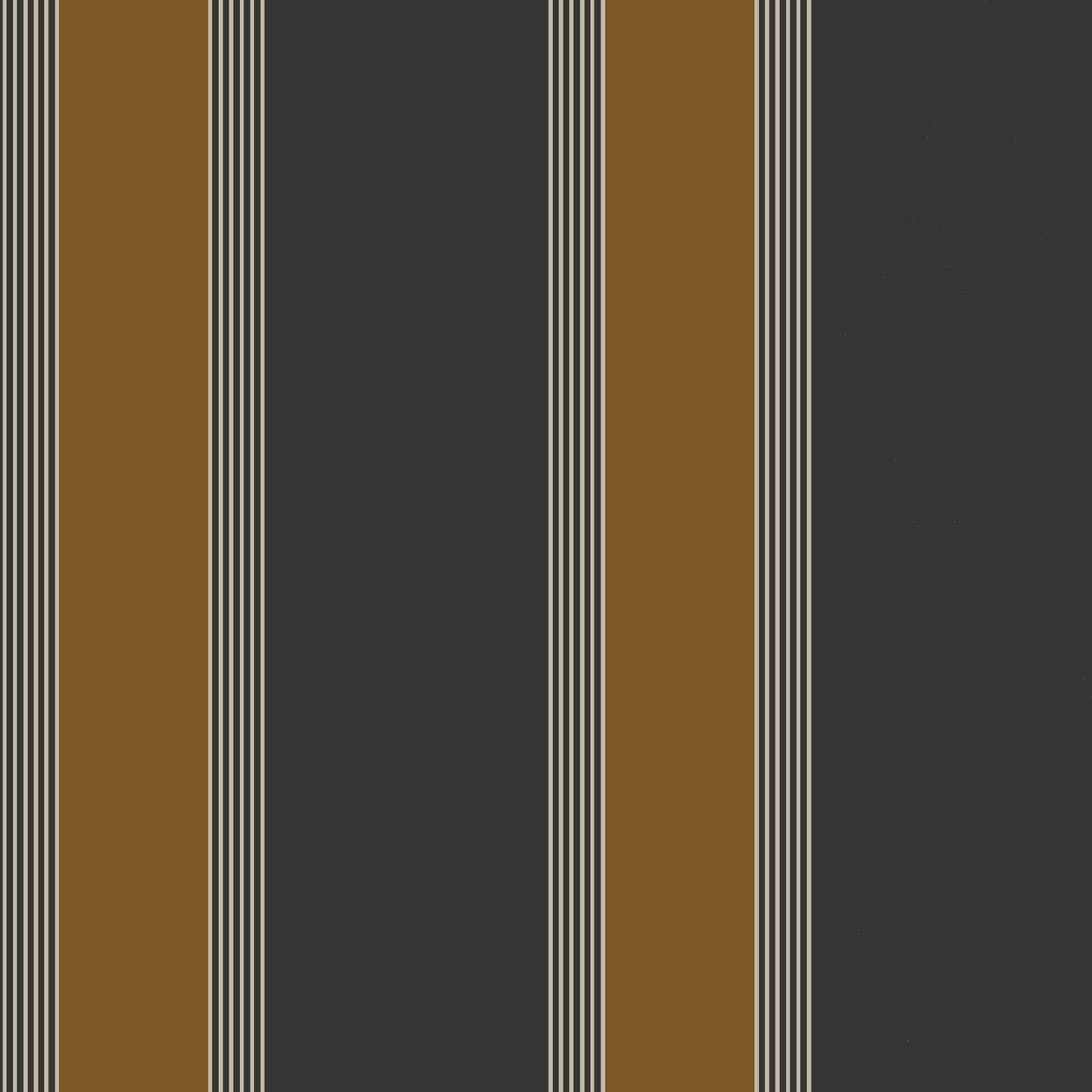 Wallpaper with geometric striped pattern AUTEUIL - BLACK/GOLD black with gold