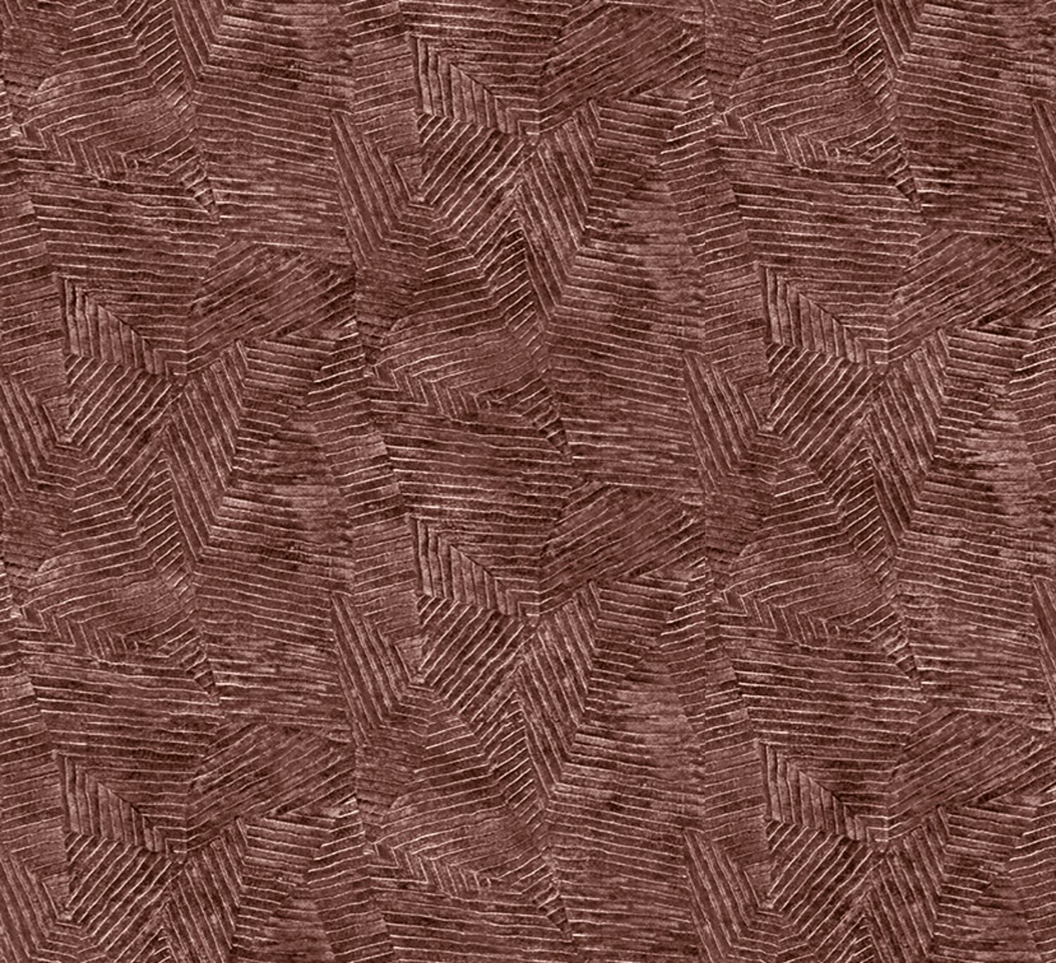 Metalltapete mit geometrischem Blattmuster LORE - TERRACOTTA/DORÉ Terakota