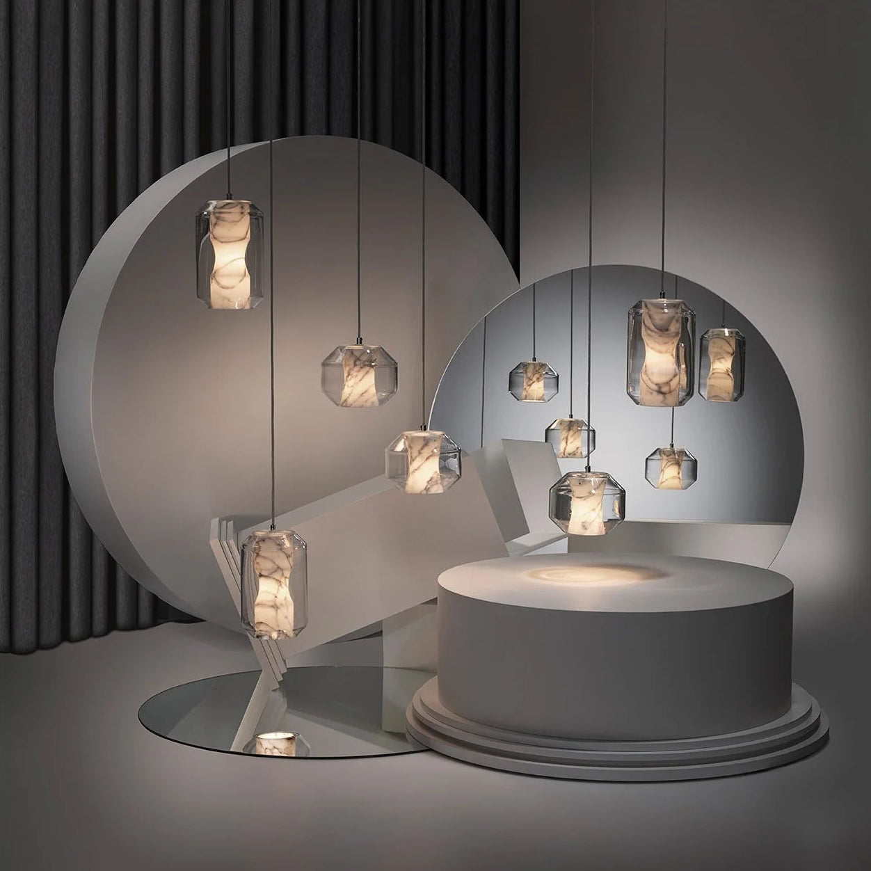 Vijfpunts hanglamp CHAMBER marmer