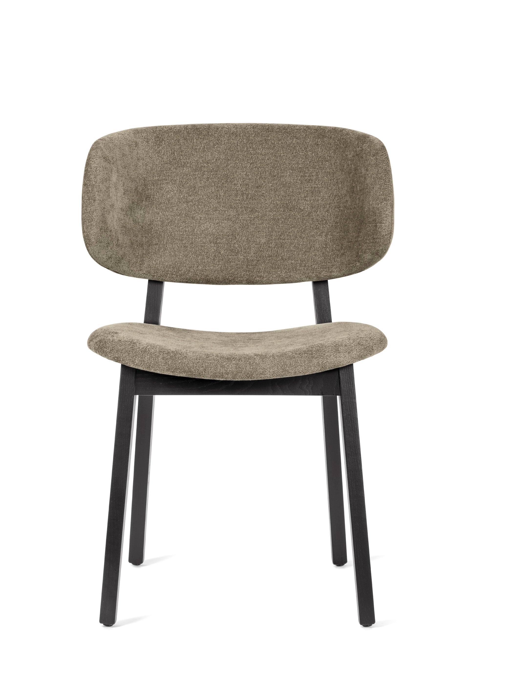 Stoel CLAIRE taupe met zwarte houten basis