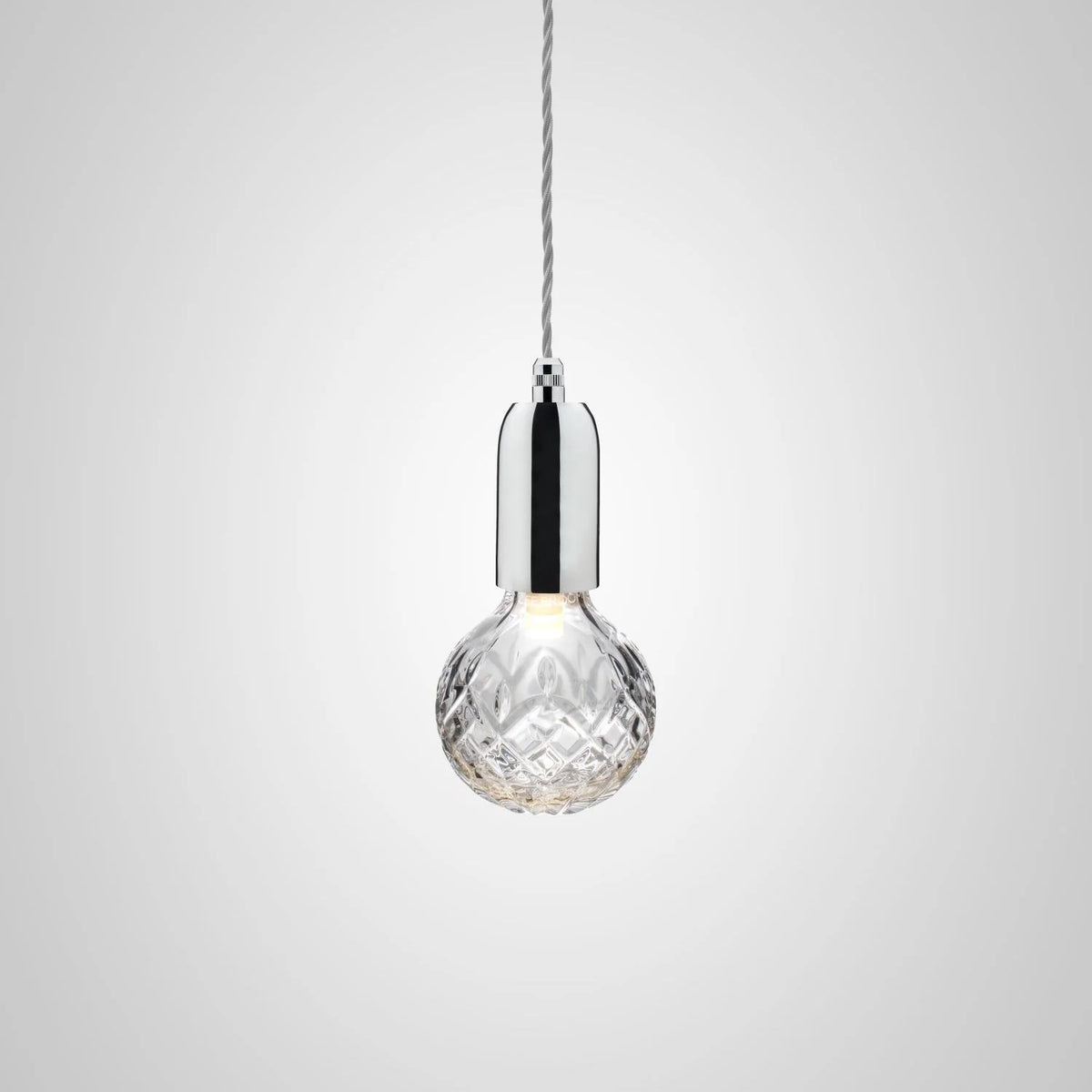 Hanglamp CRYSTAL BULB van kristalglas met chroomafwerking