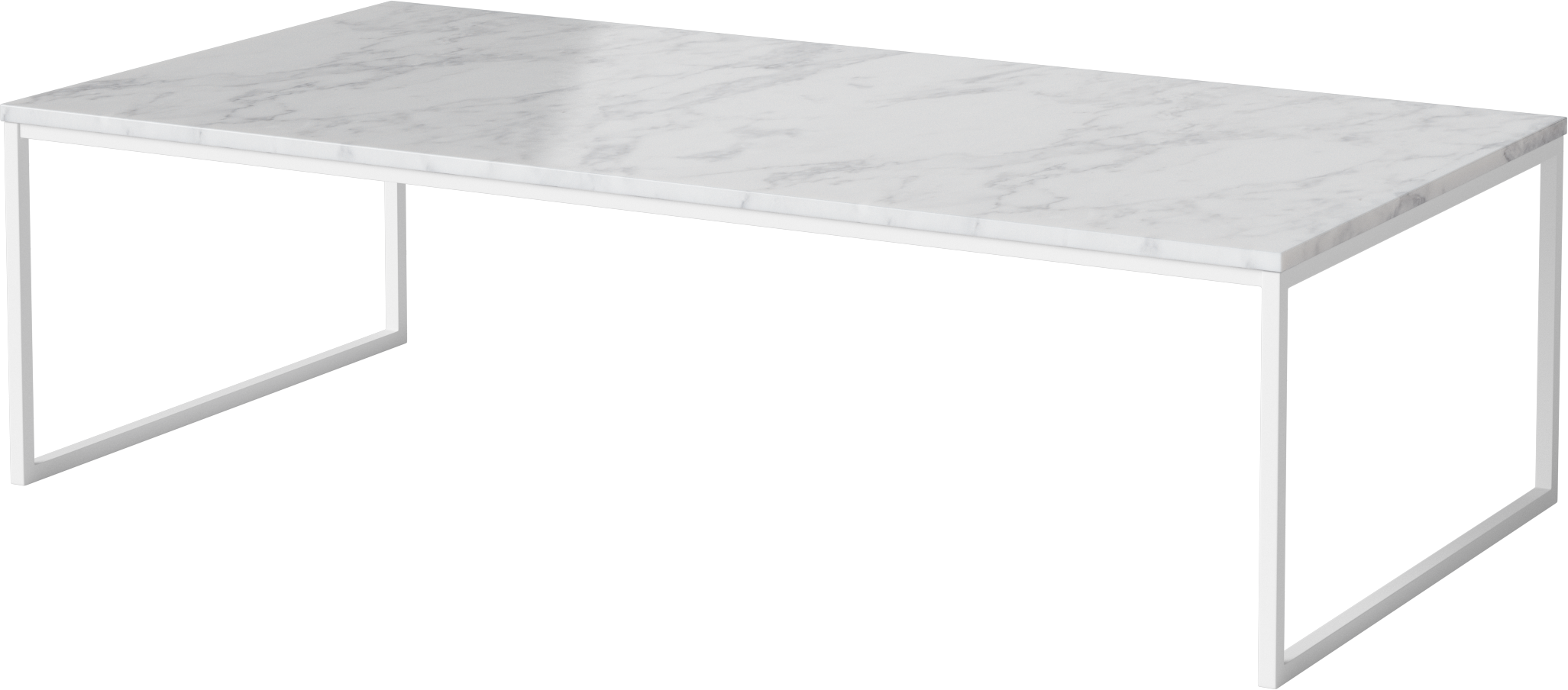 Salontafel COMO witte stalen basis