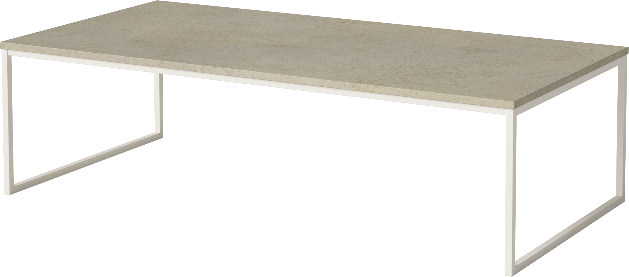 Koffietafel COMO met een crèmekleurige stalen basis