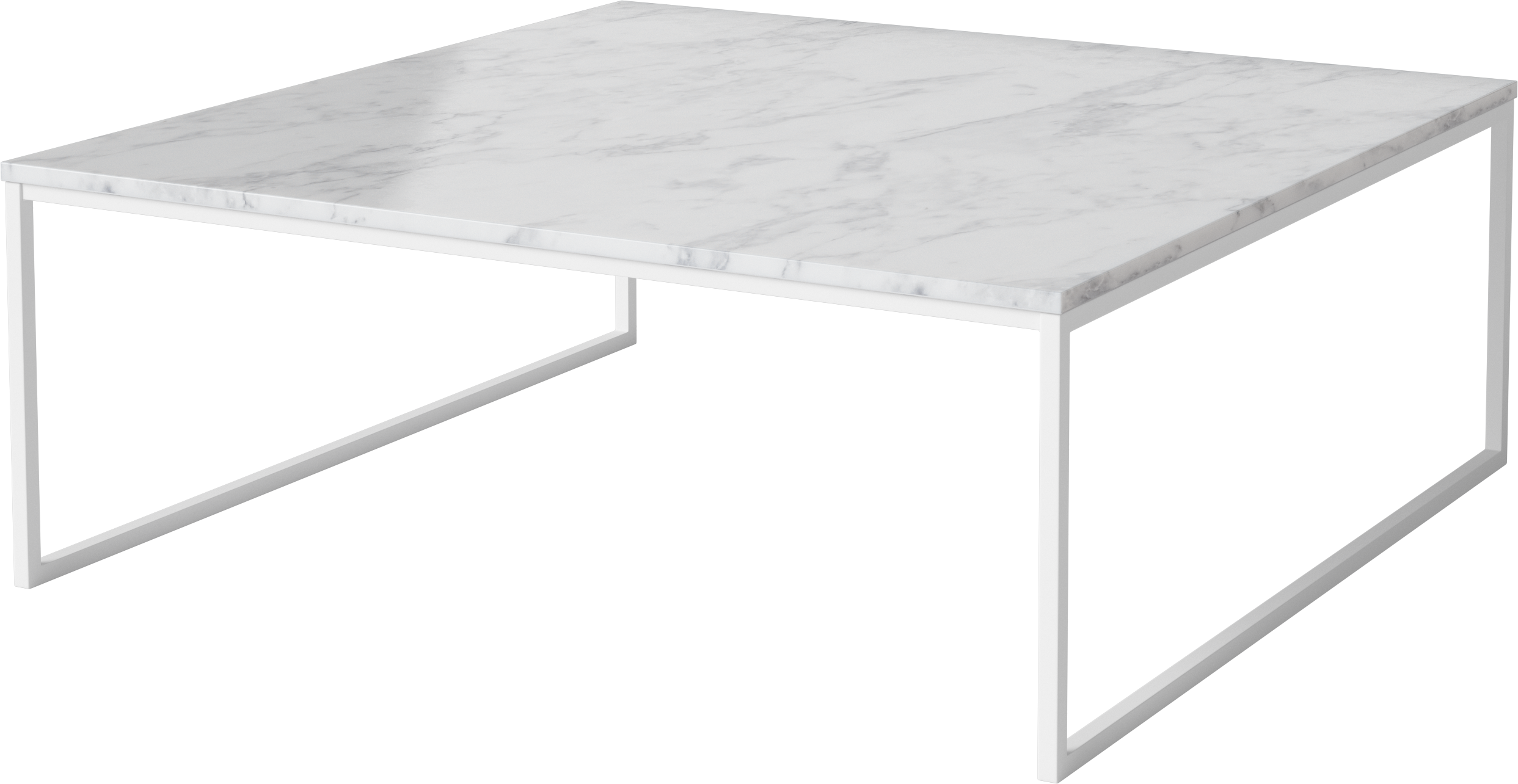 Salontafel COMO witte stalen basis