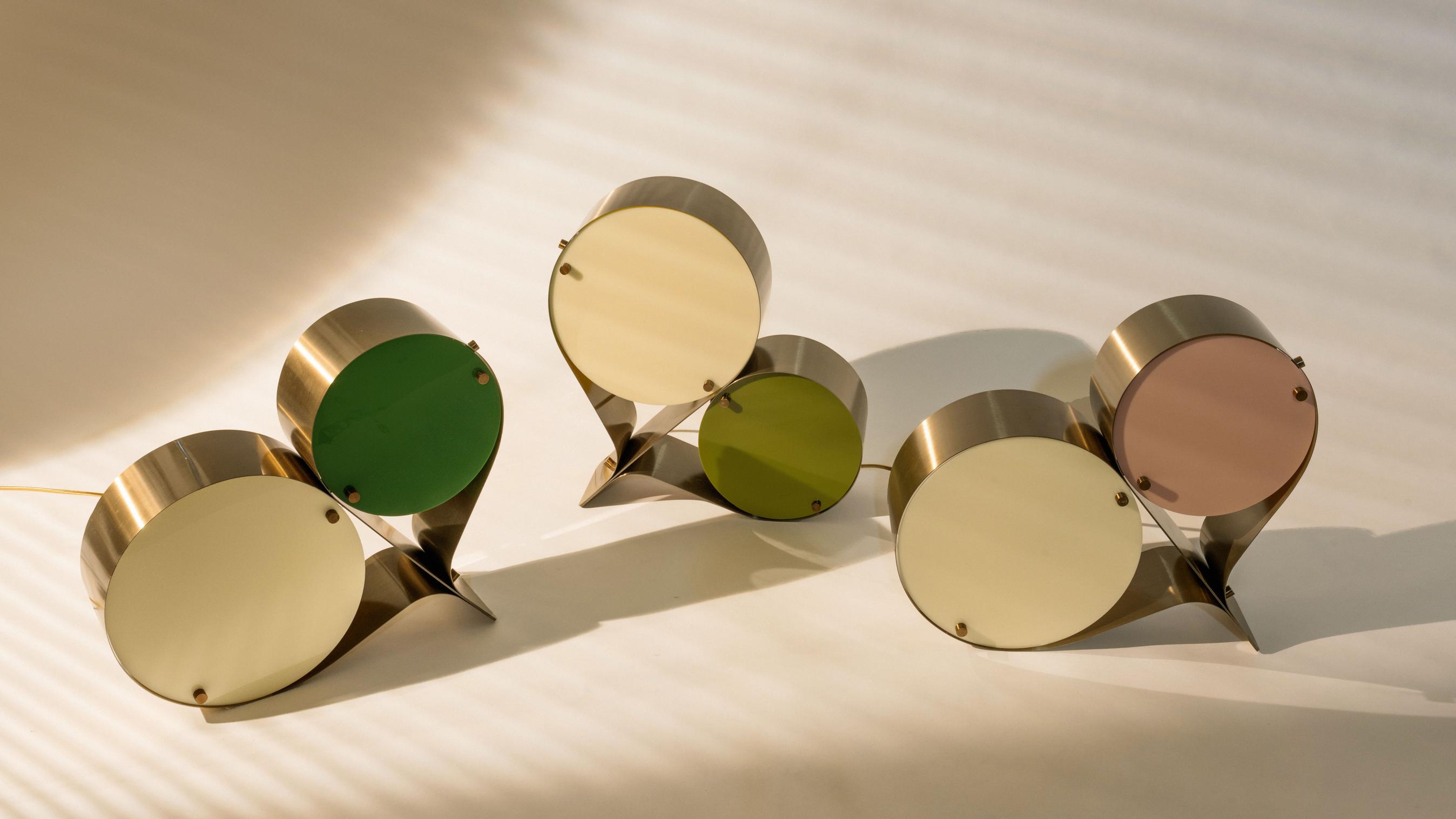 Tafellamp COPPIA crème met groen