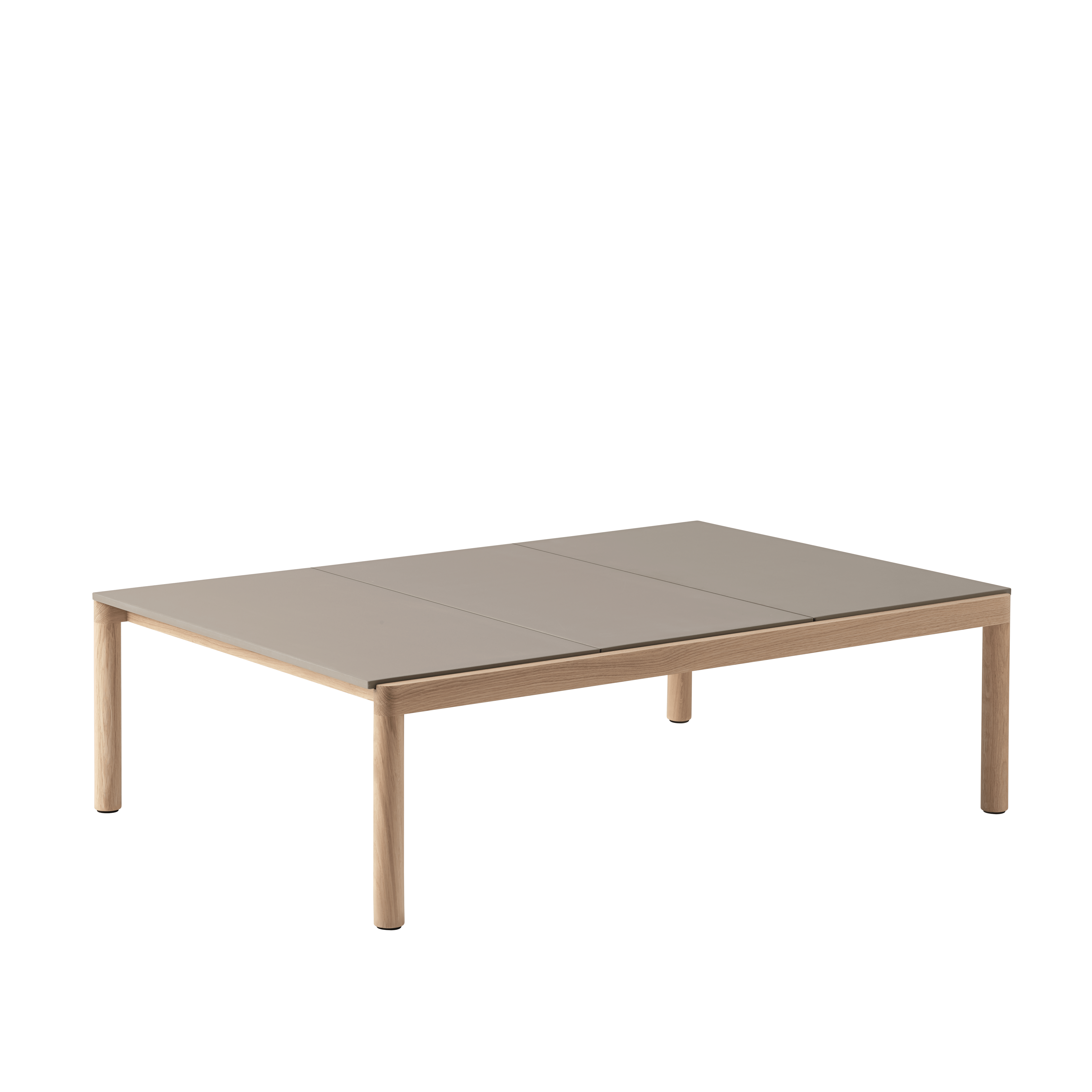 Salontafel COUPLE taupe met eiken basis