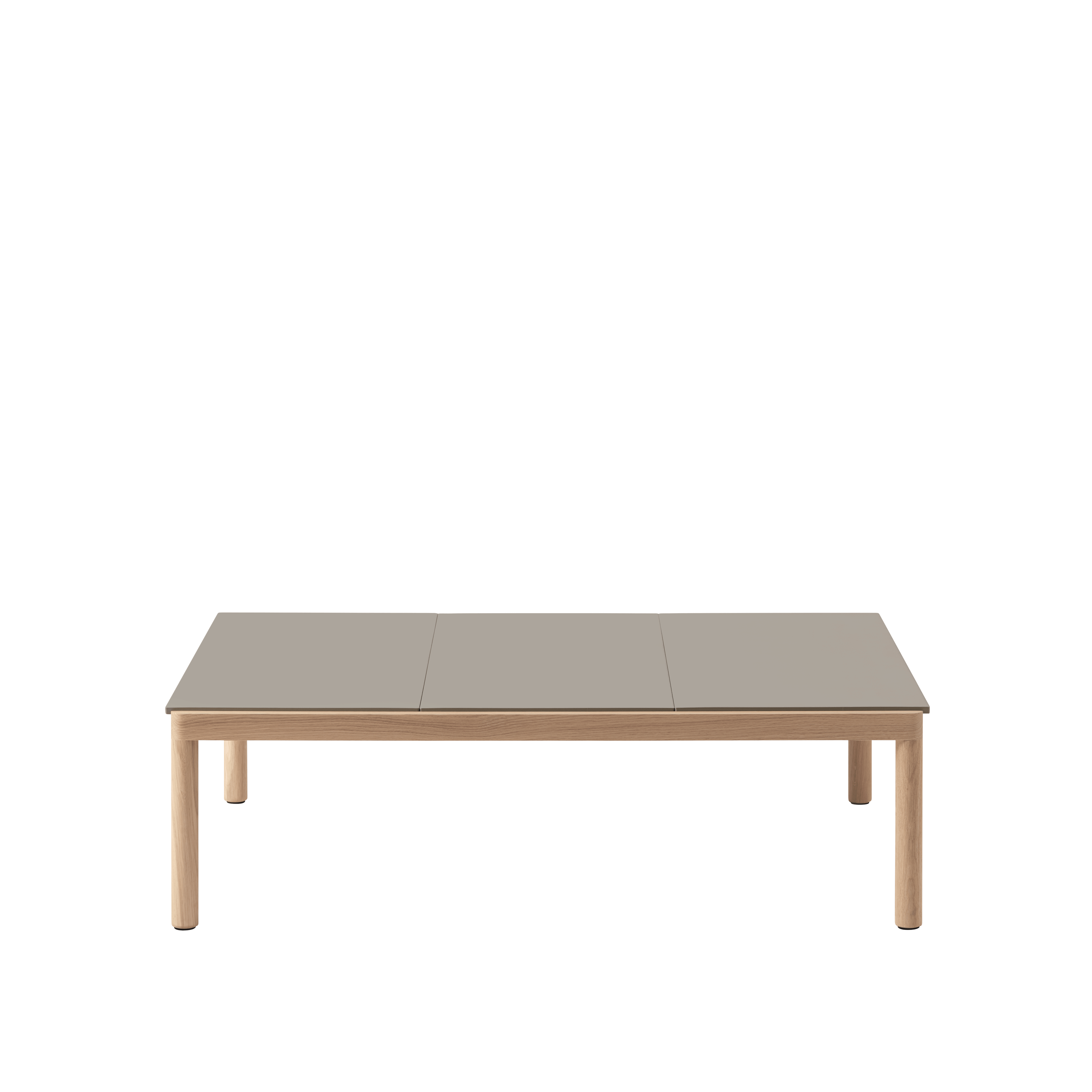 Salontafel COUPLE taupe met eiken basis