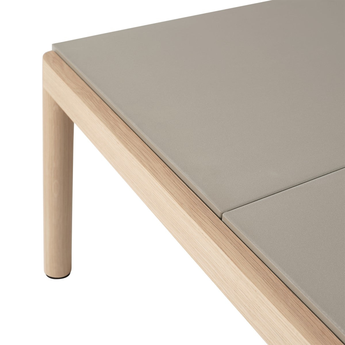 Salontafel COUPLE taupe met eiken basis
