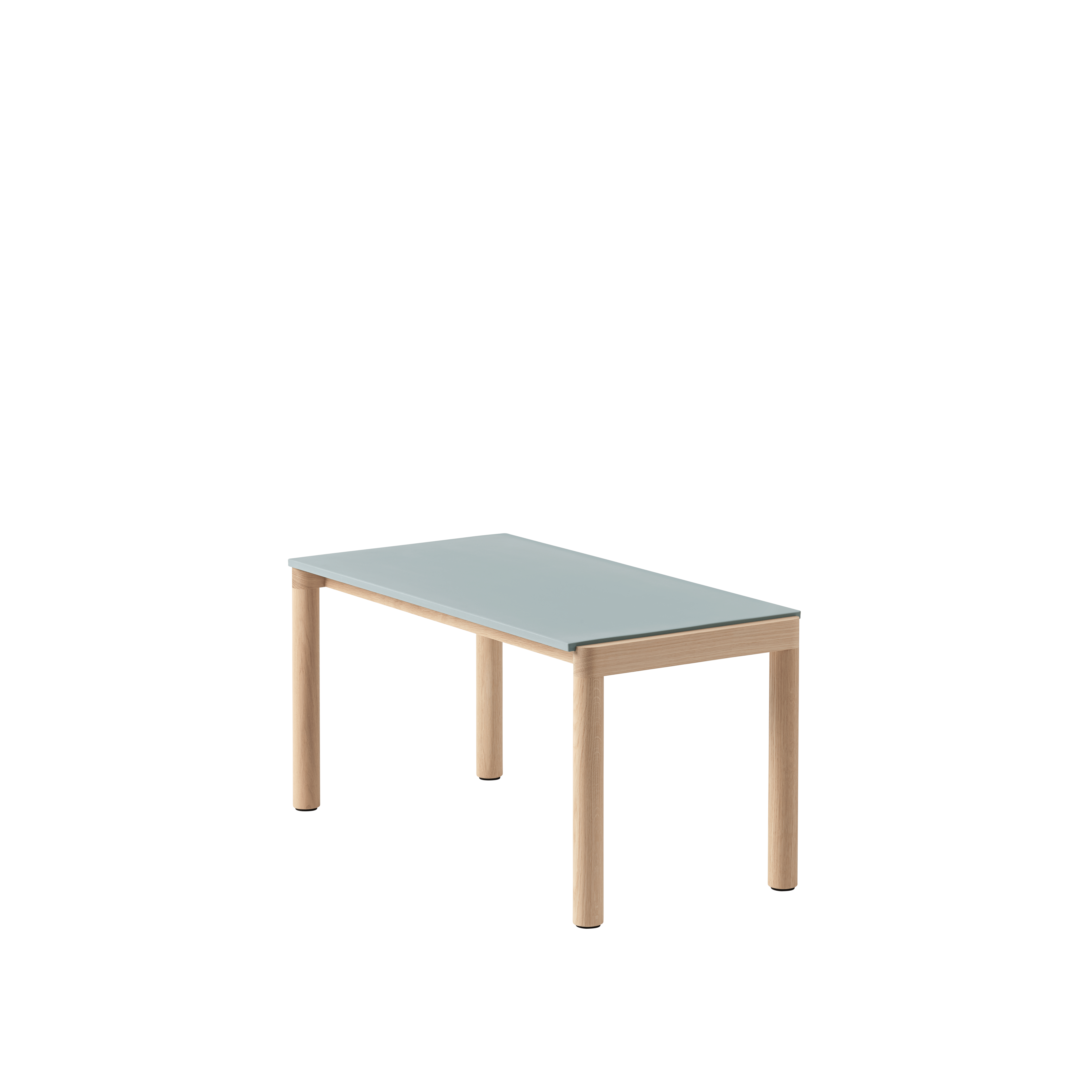 Salontafel COUPLE lichtblauw met eiken basis