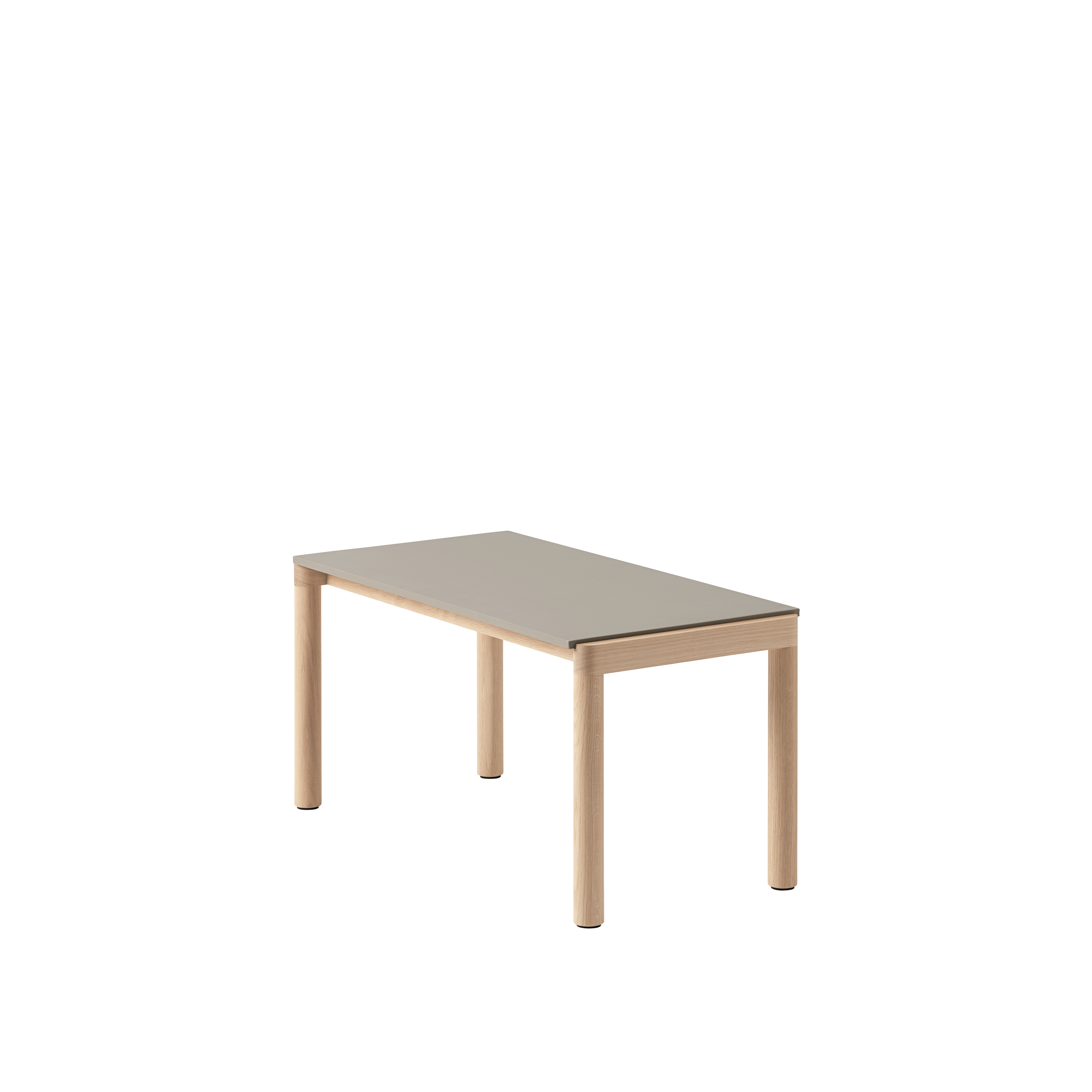 COUPLE taupe coffee table with oak base