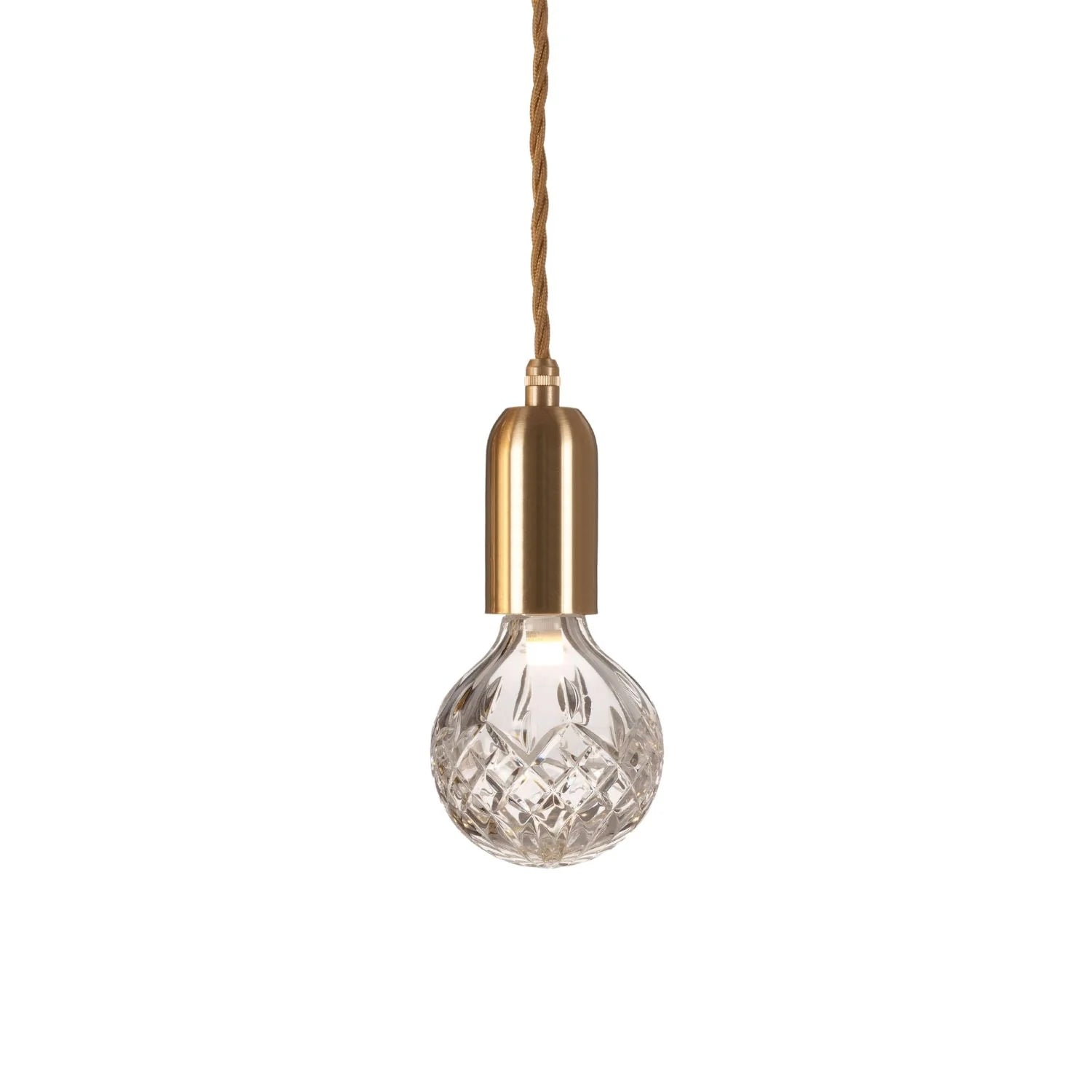 Hanglamp CRYSTAL BULB van kristalglas met een messing afwerking