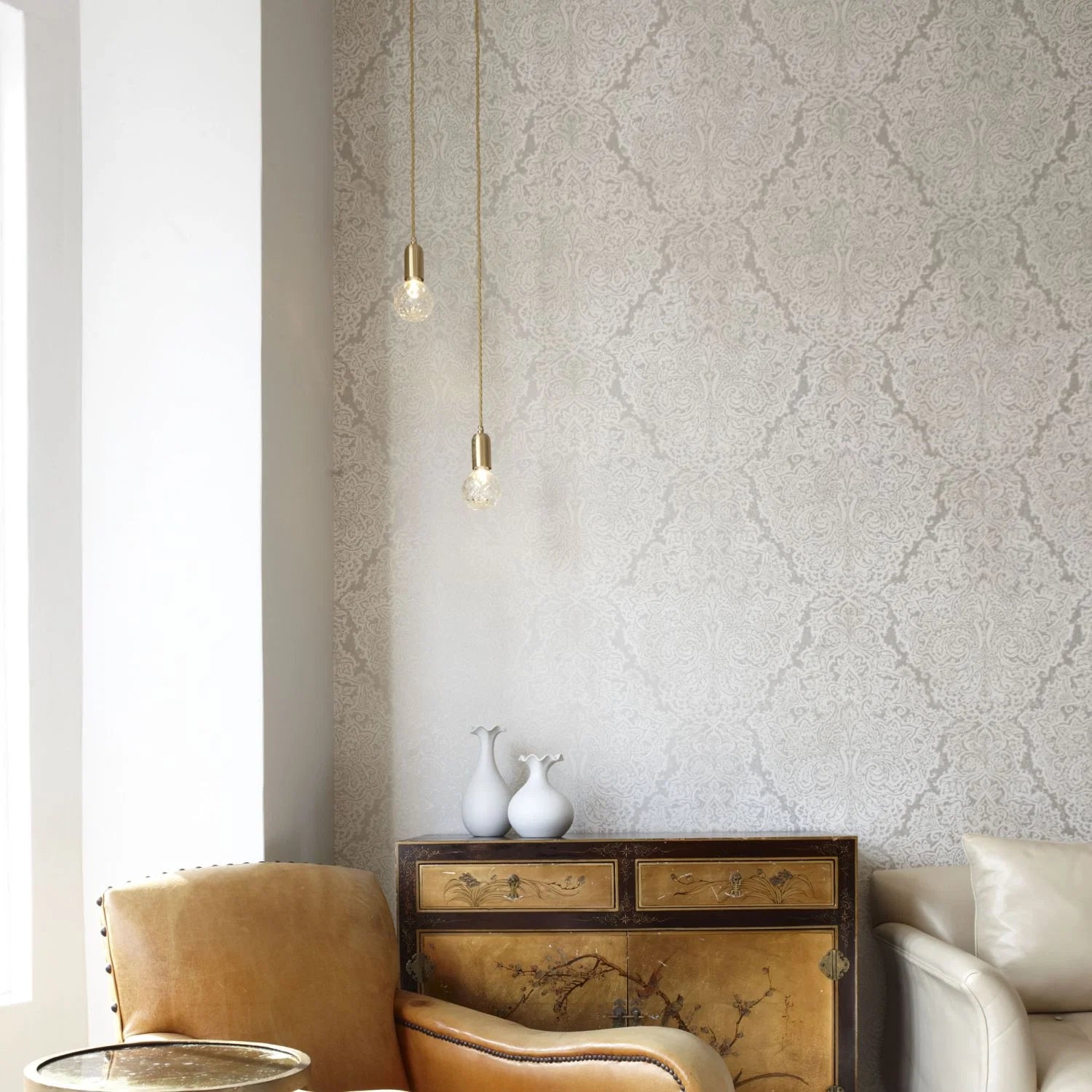 Hanglamp CRYSTAL BULB matglas kristal met chroomafwerking