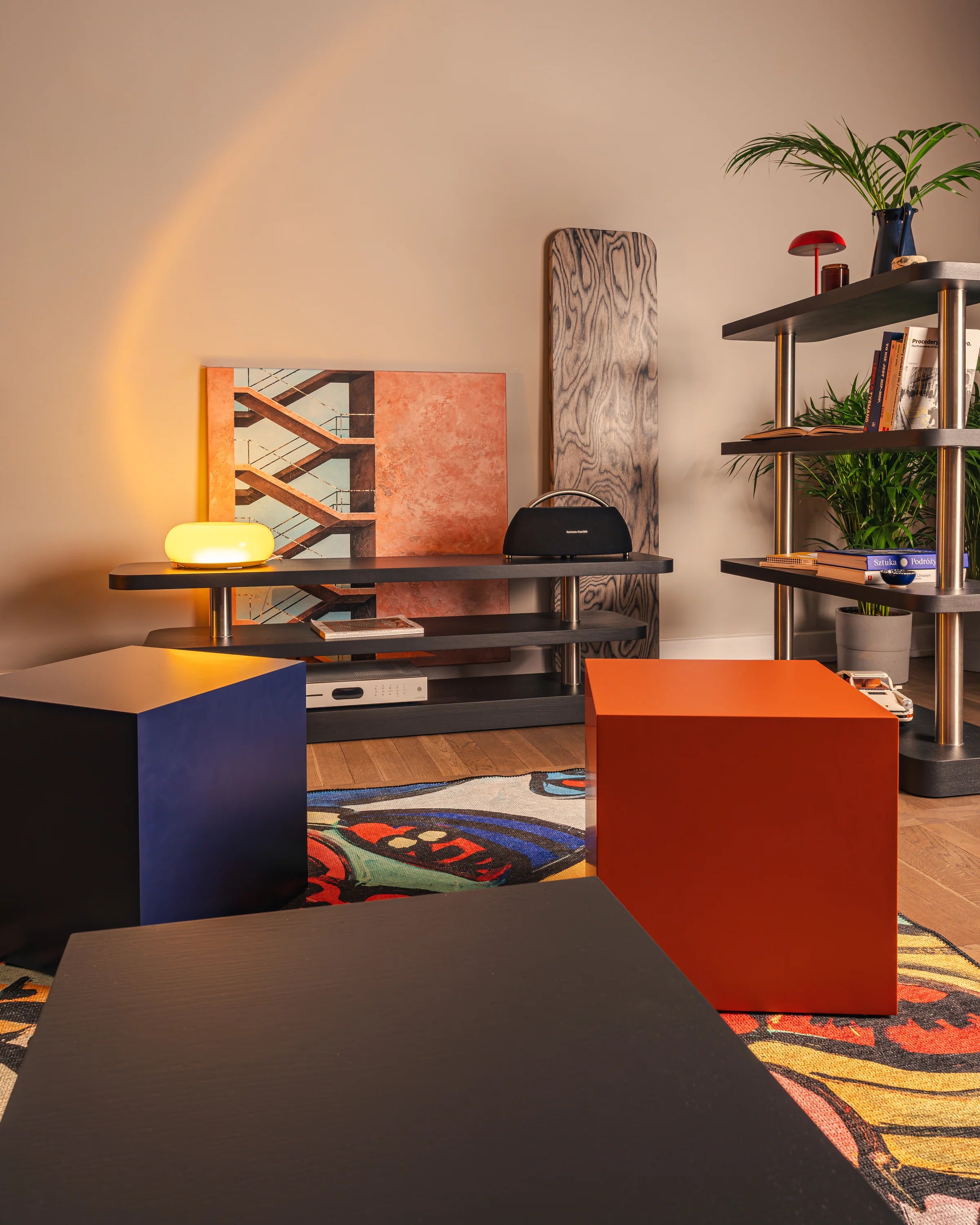 CUBE cobalt blue side table