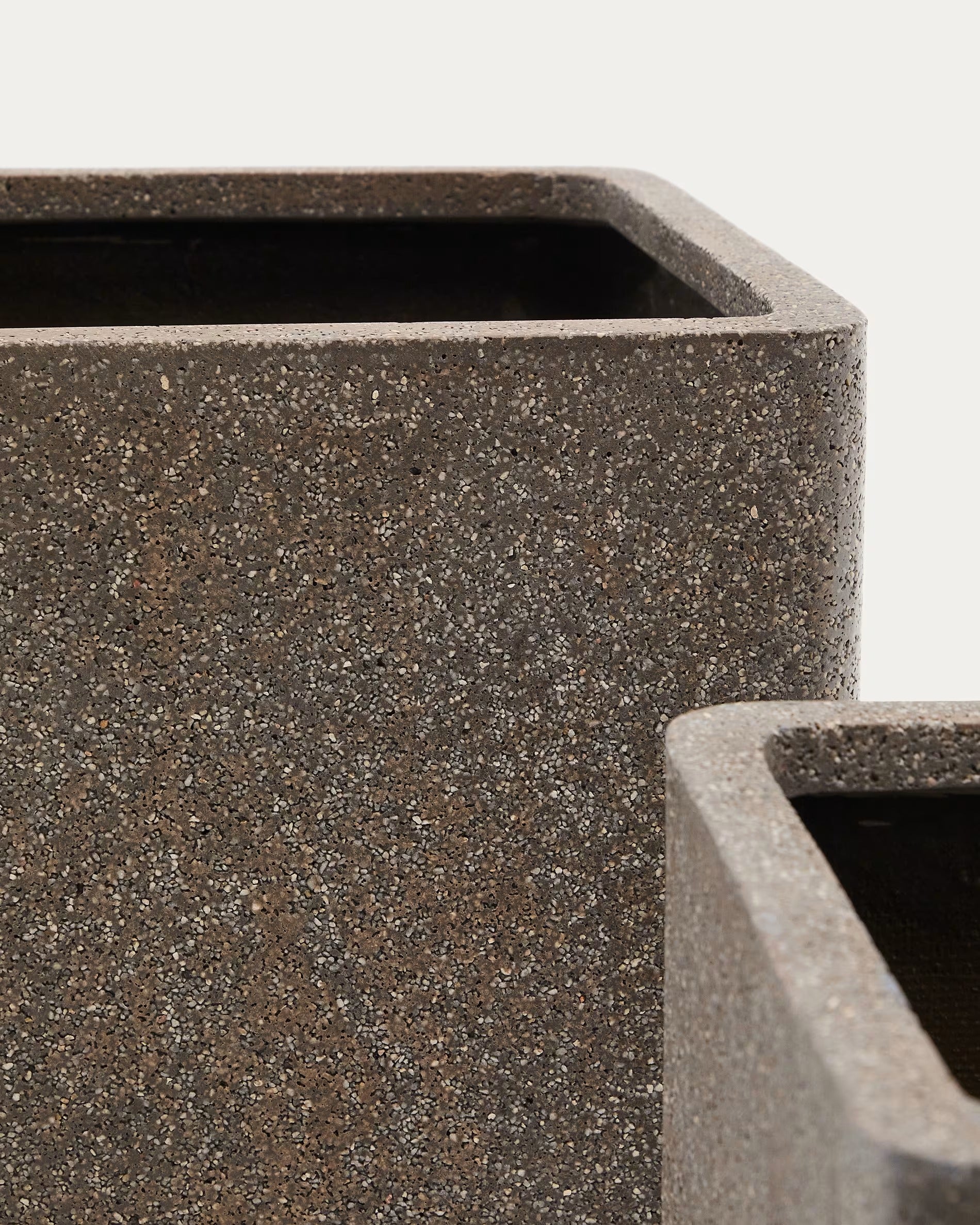 Blumentopf-Set MINOA braun Polyzement