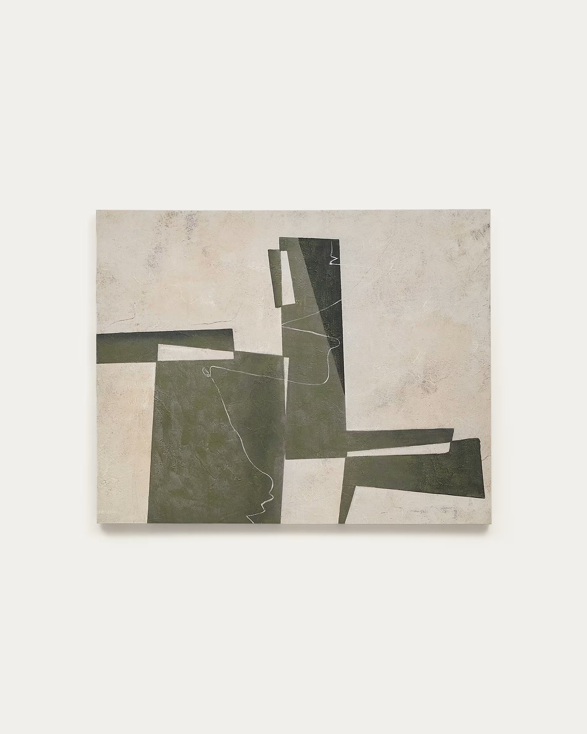 Schilderij FIDA groen met beige