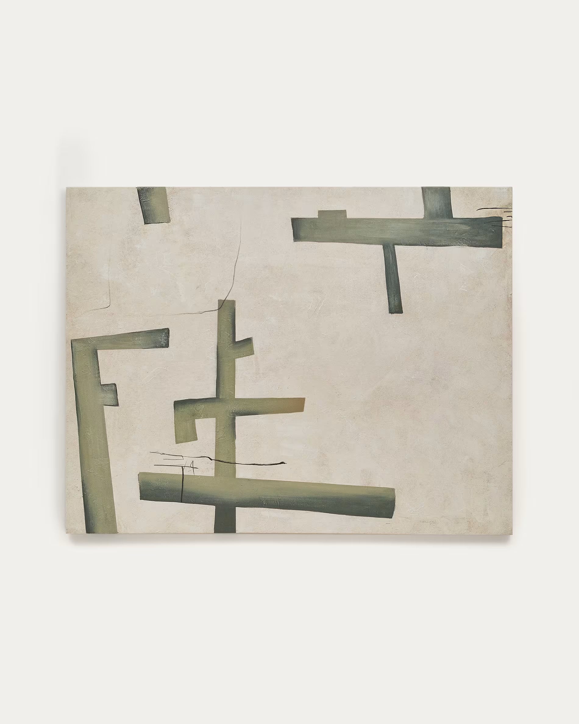 Schilderij FIDA groen met beige