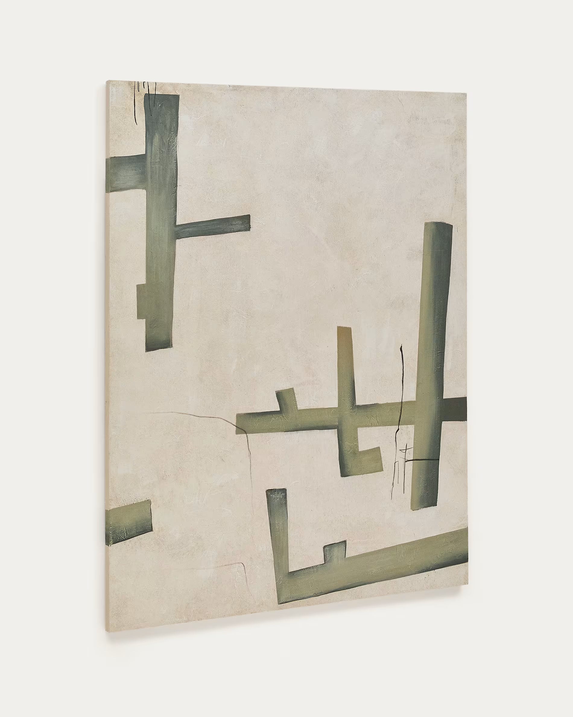 Schilderij FIDA groen met beige