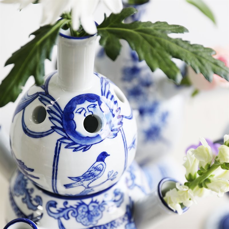 Vaas ANOUK VOGEL wit met blauw