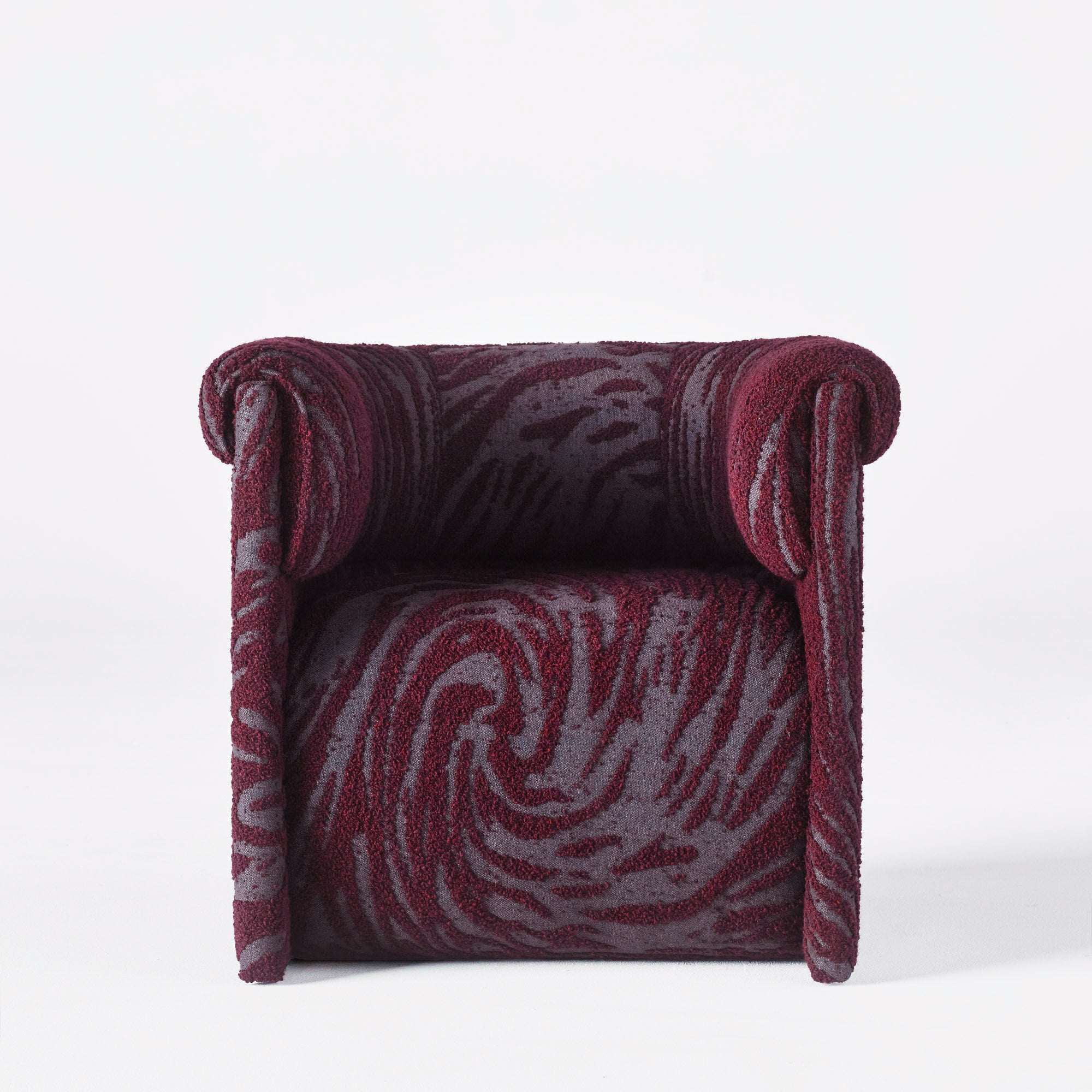 Fotel DECADENT burgundowy boucle