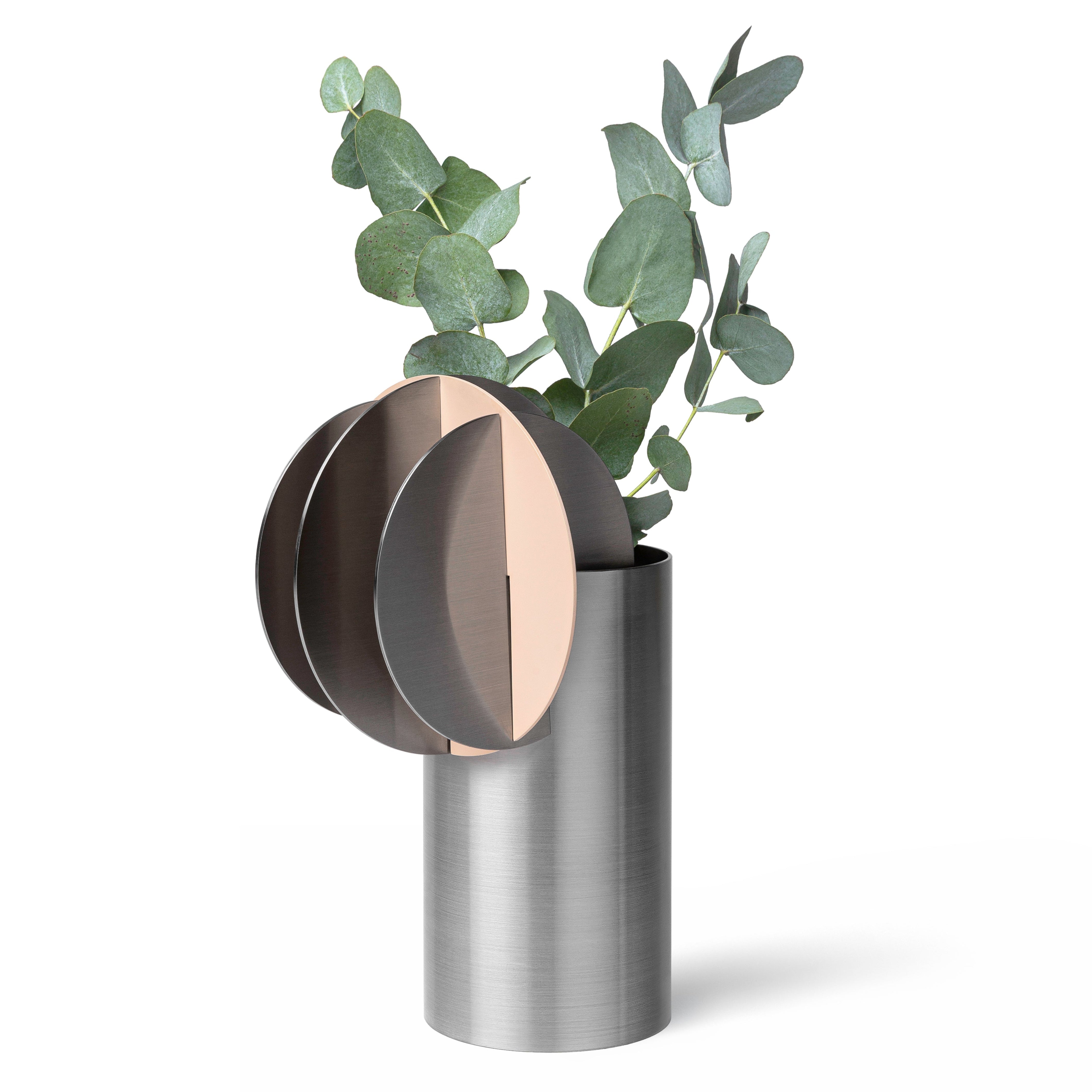 Vaas DELAUNAY staal met poederroze