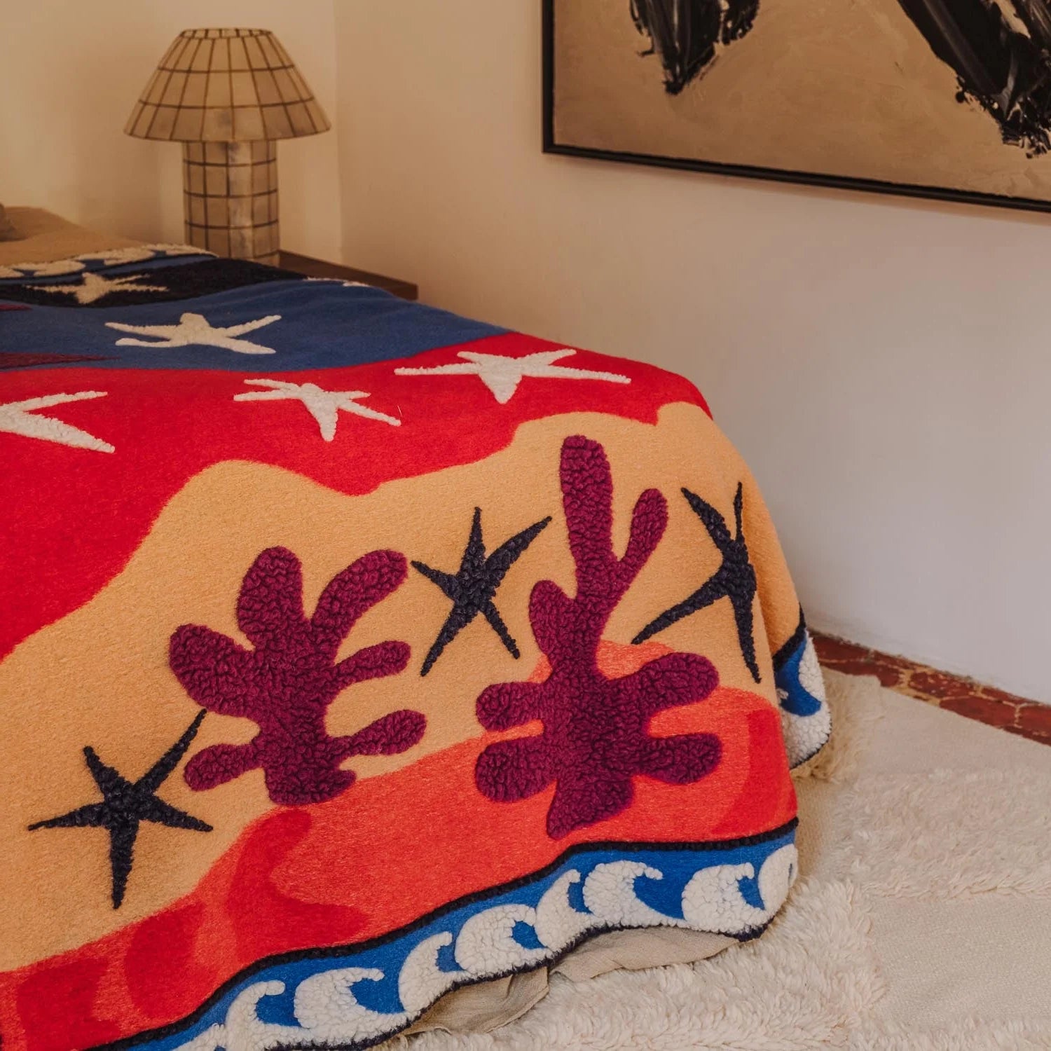 Koc STARGAZER DEKEN blauw met rood