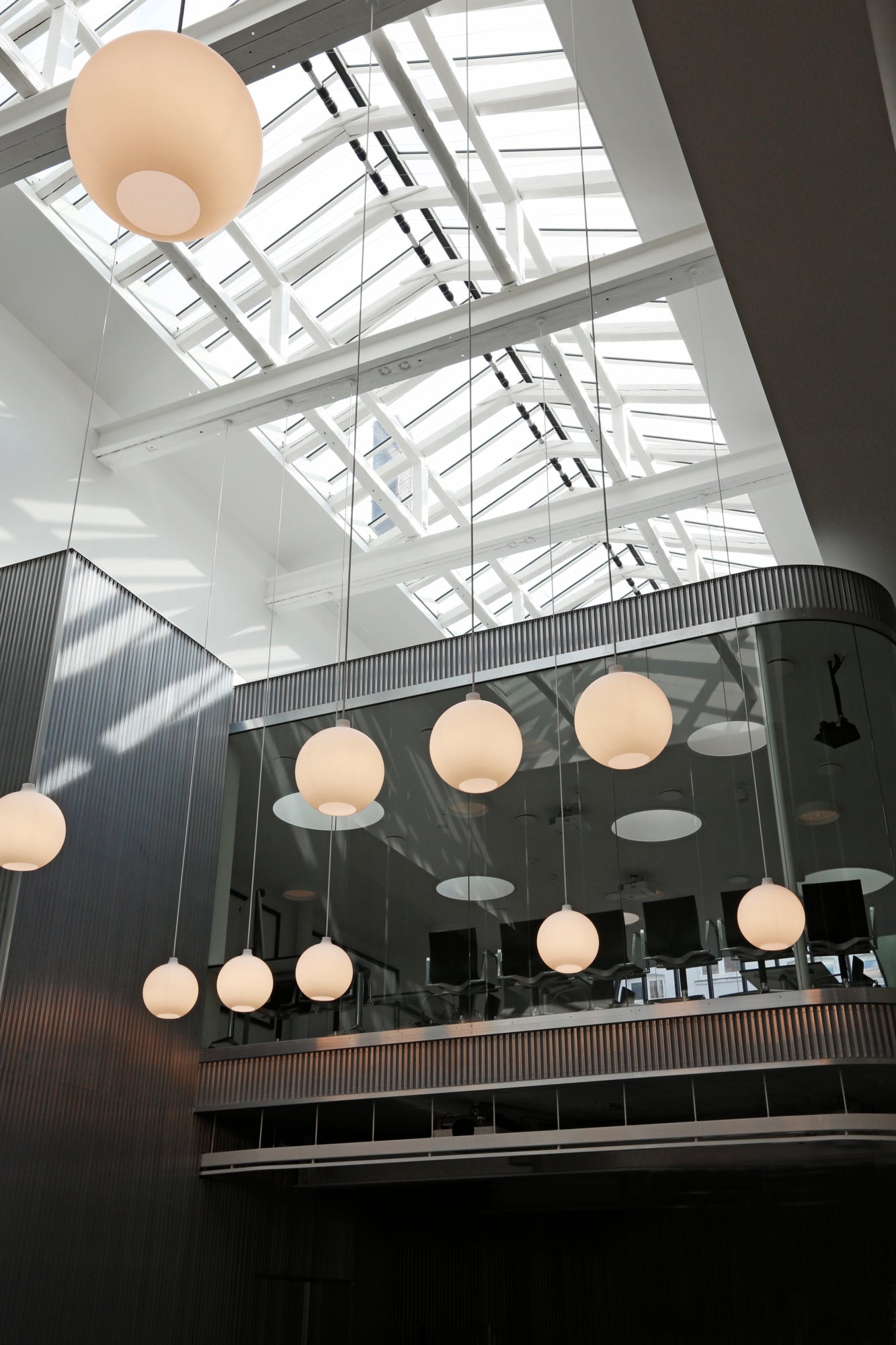 Hanglamp WOHLERT wit glas