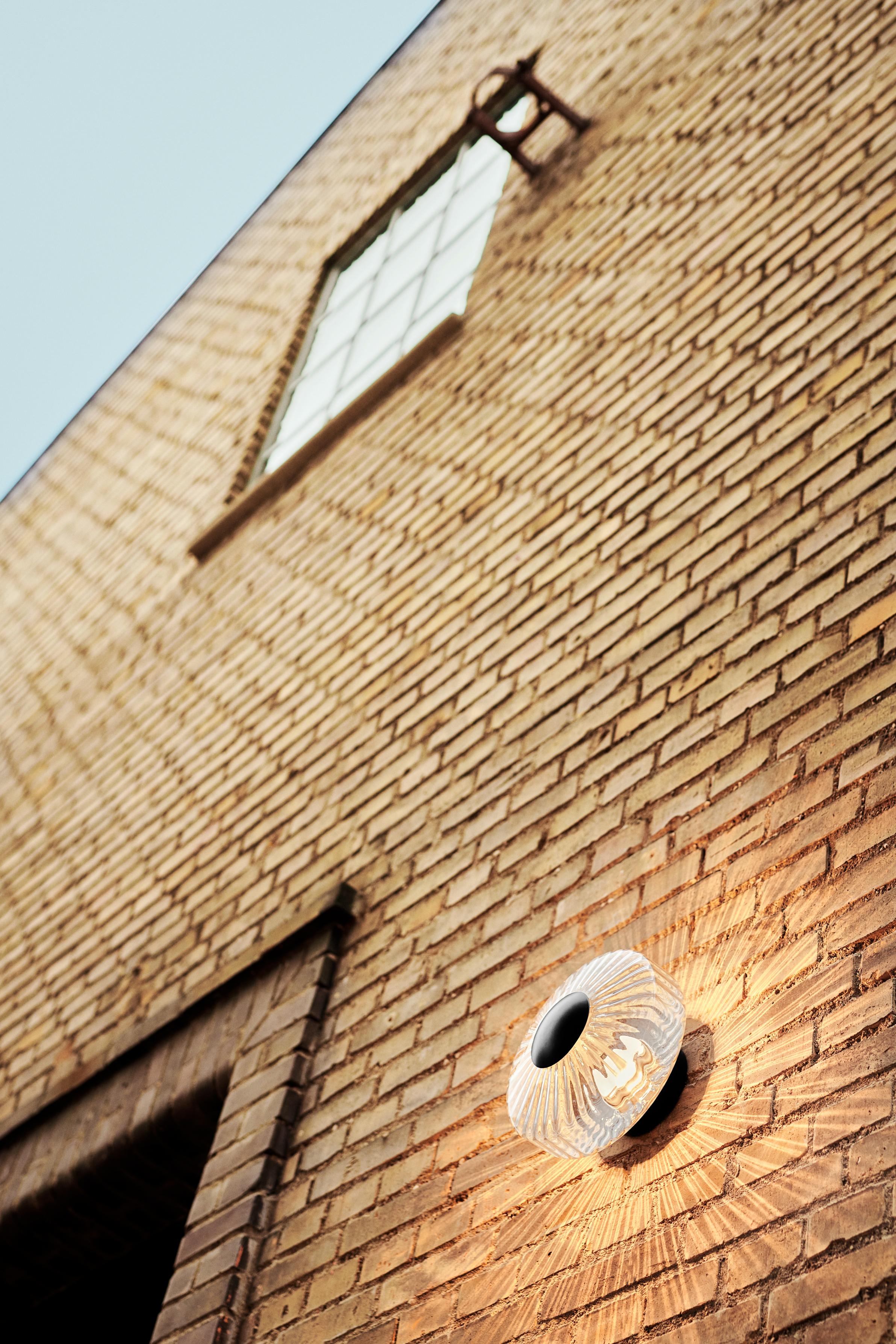 Buitenwandlamp NEW WAVE OPTIC transparant met zwarte afwerking