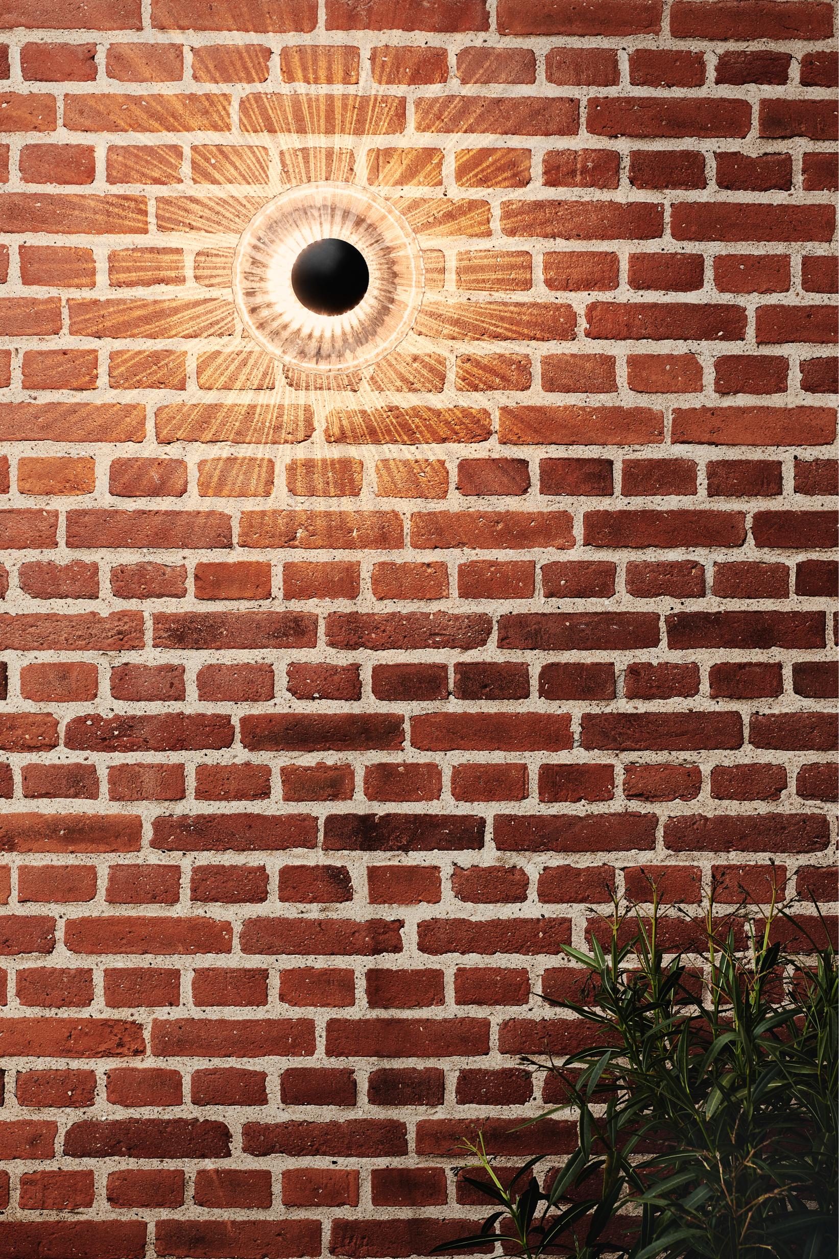 Buitenwandlamp NEW WAVE OPTIC transparant met zwarte afwerking