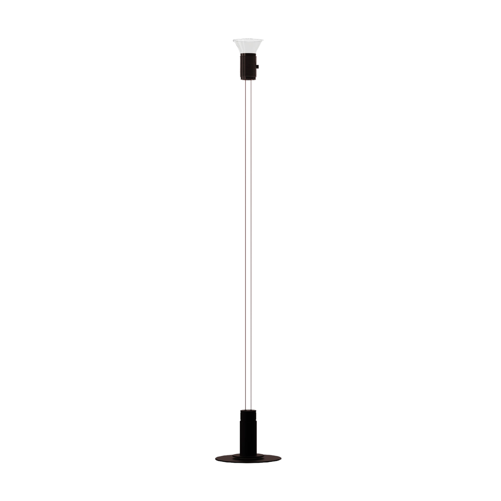 Vloerlamp DIA transparant met matte bruine elementen