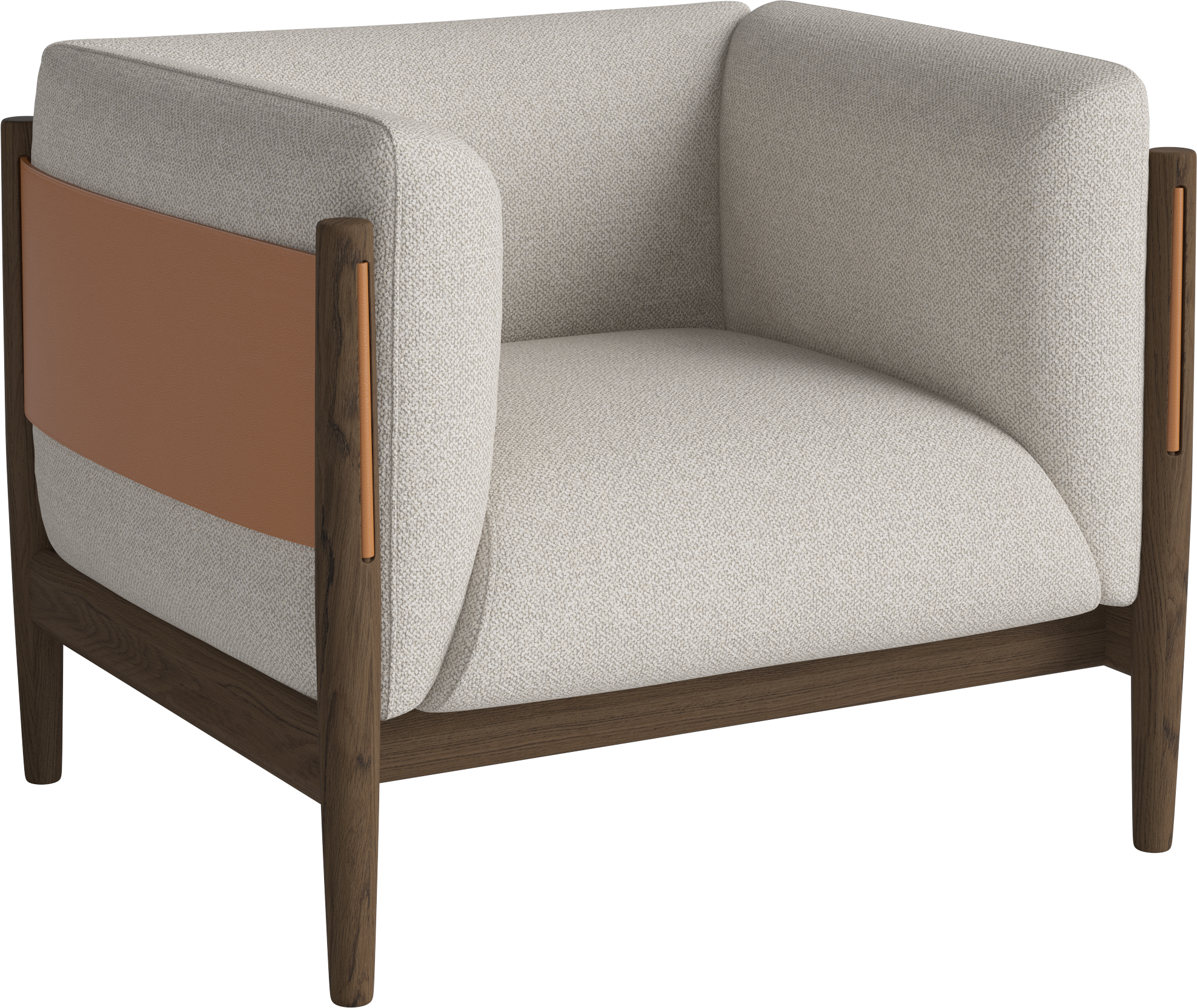 Tauch -Sessel natürliches Leder mit einer dunklen Basis