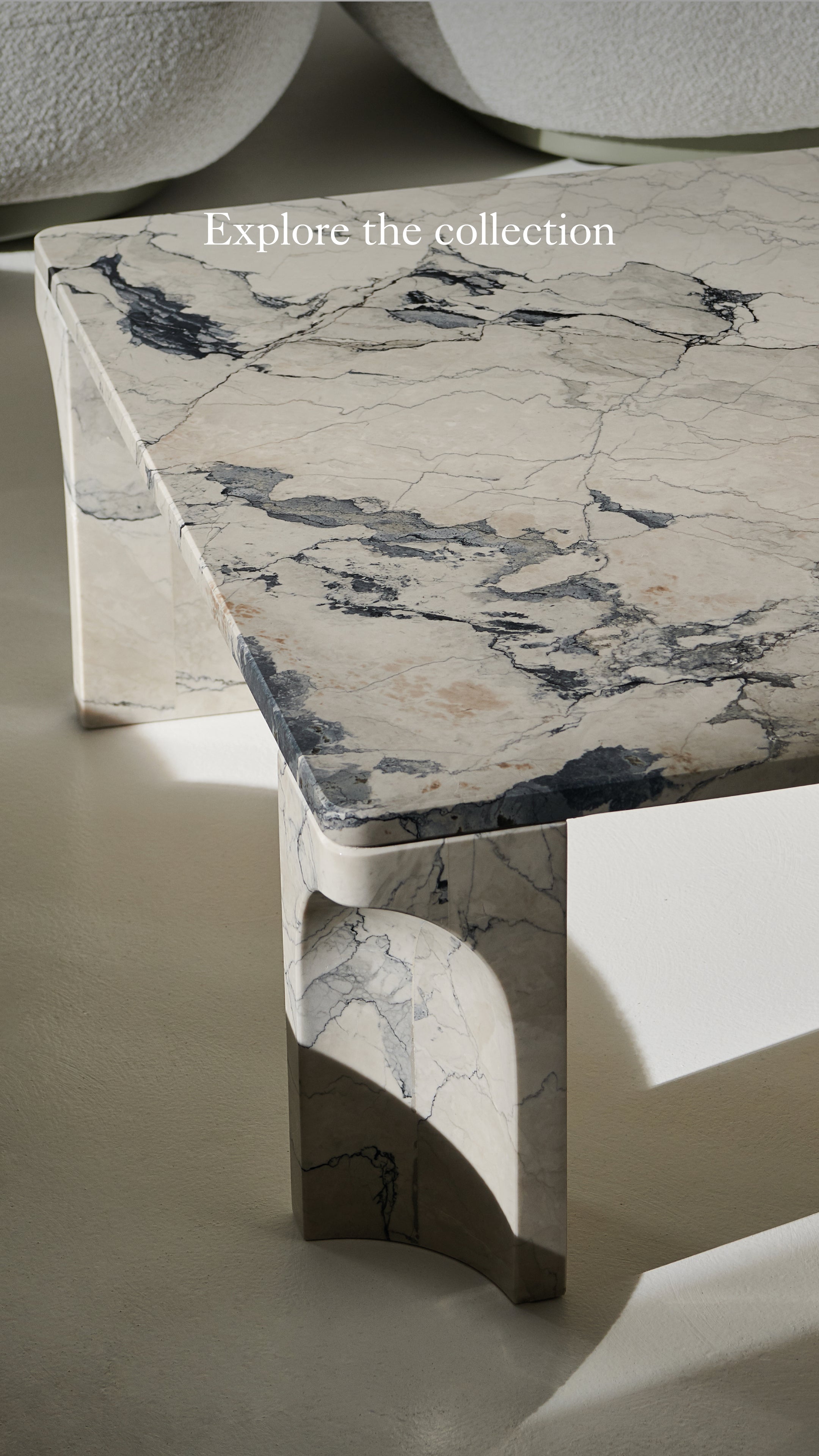 DORIC crème-grijze keramische salontafel