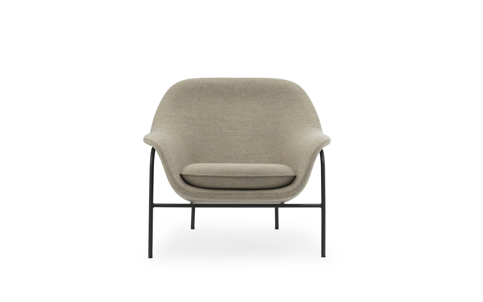 Drape Low armchair with a black metal base